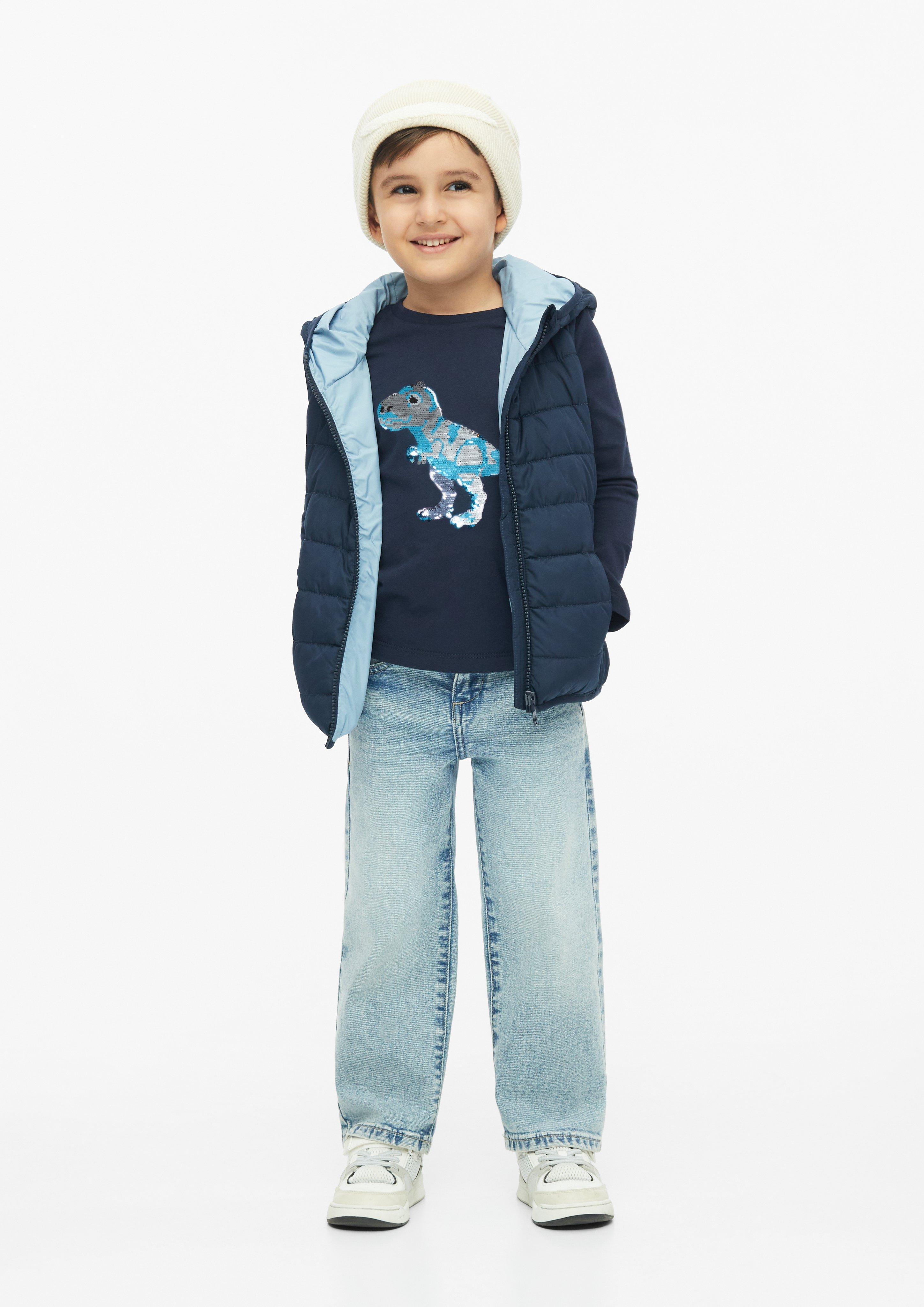 Kinder Langarmshirt mit Pailletten-Artwork in blau von s.Oliver