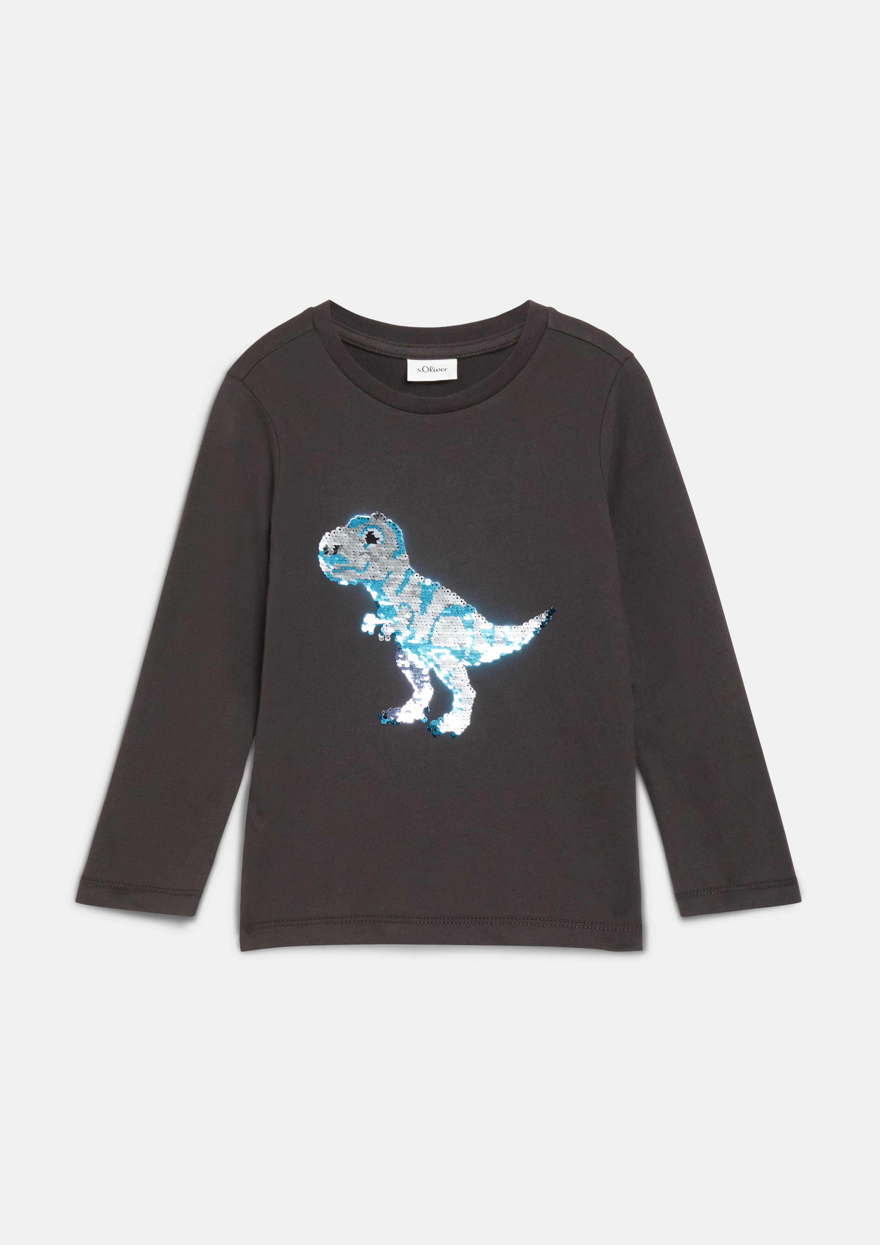 Kinder Langarmshirt mit Pailletten-Artwork in braun von s.Oliver