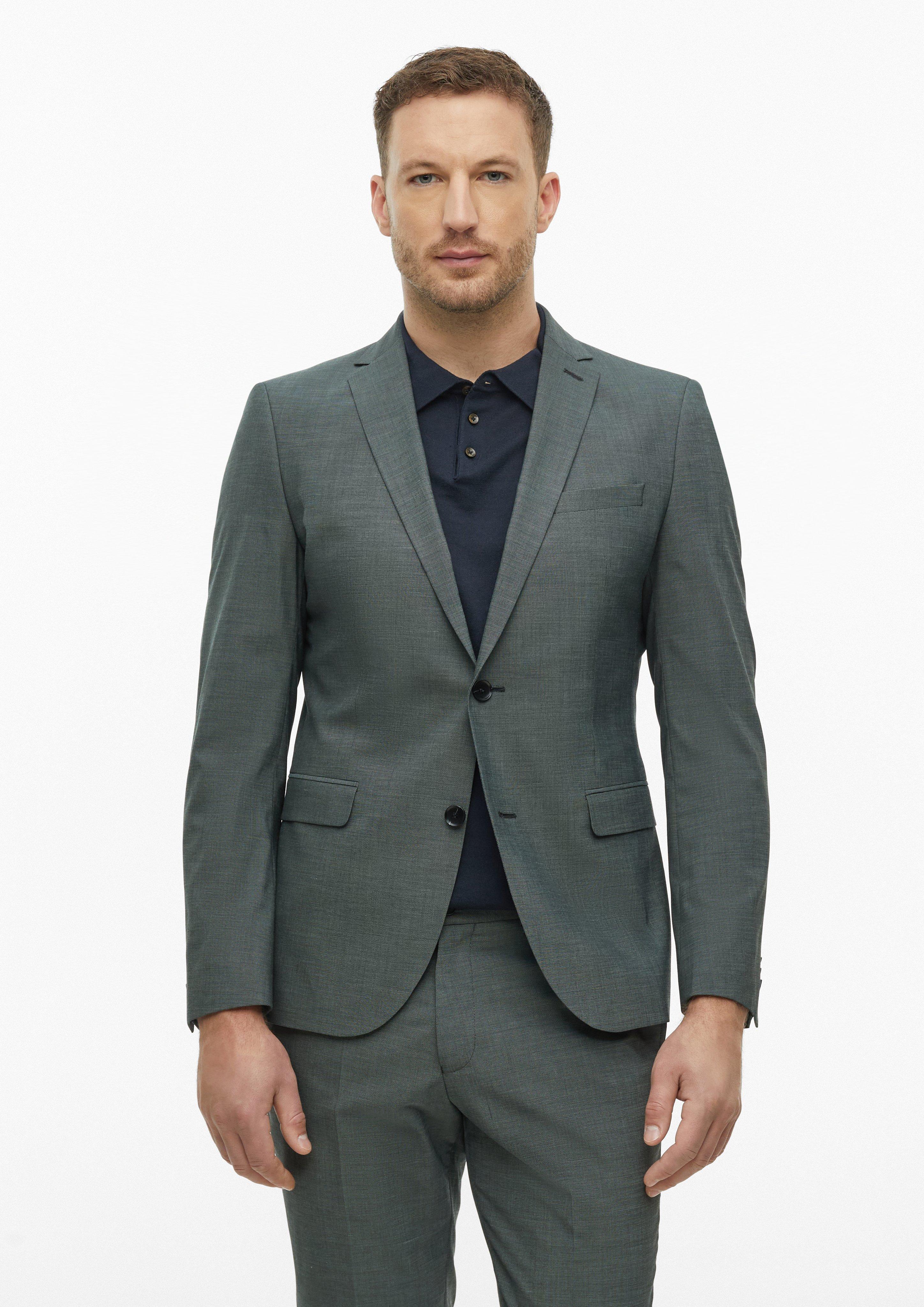 Men s.O PURE: Suit jacket with a fine woven structure in  by s.Oliver BLACK LABEL