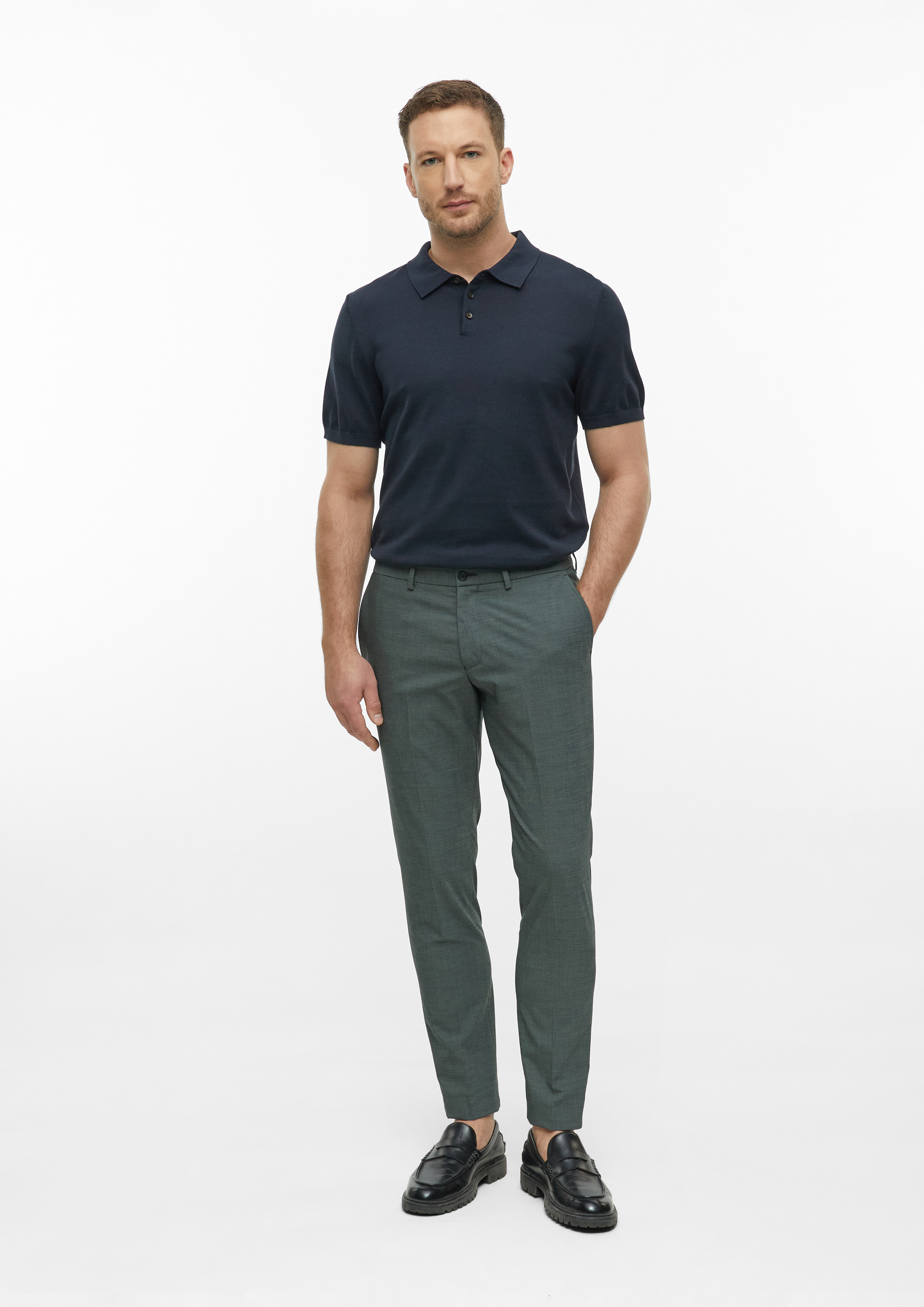 Men s.O PURE: Suit trousers with a fine woven structure in  by s.Oliver BLACK LABEL