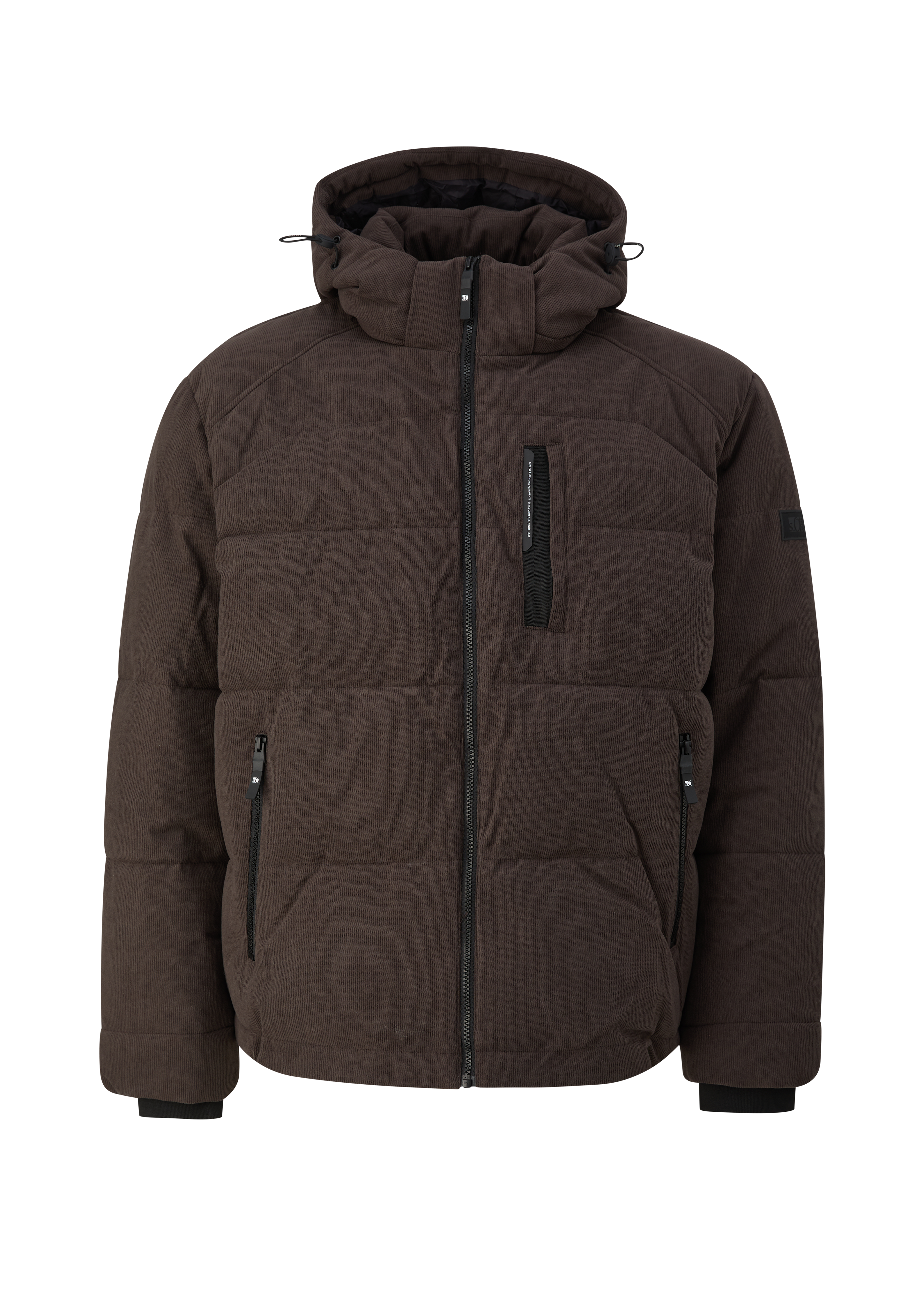 Corduroy pufferjack met sportieve details