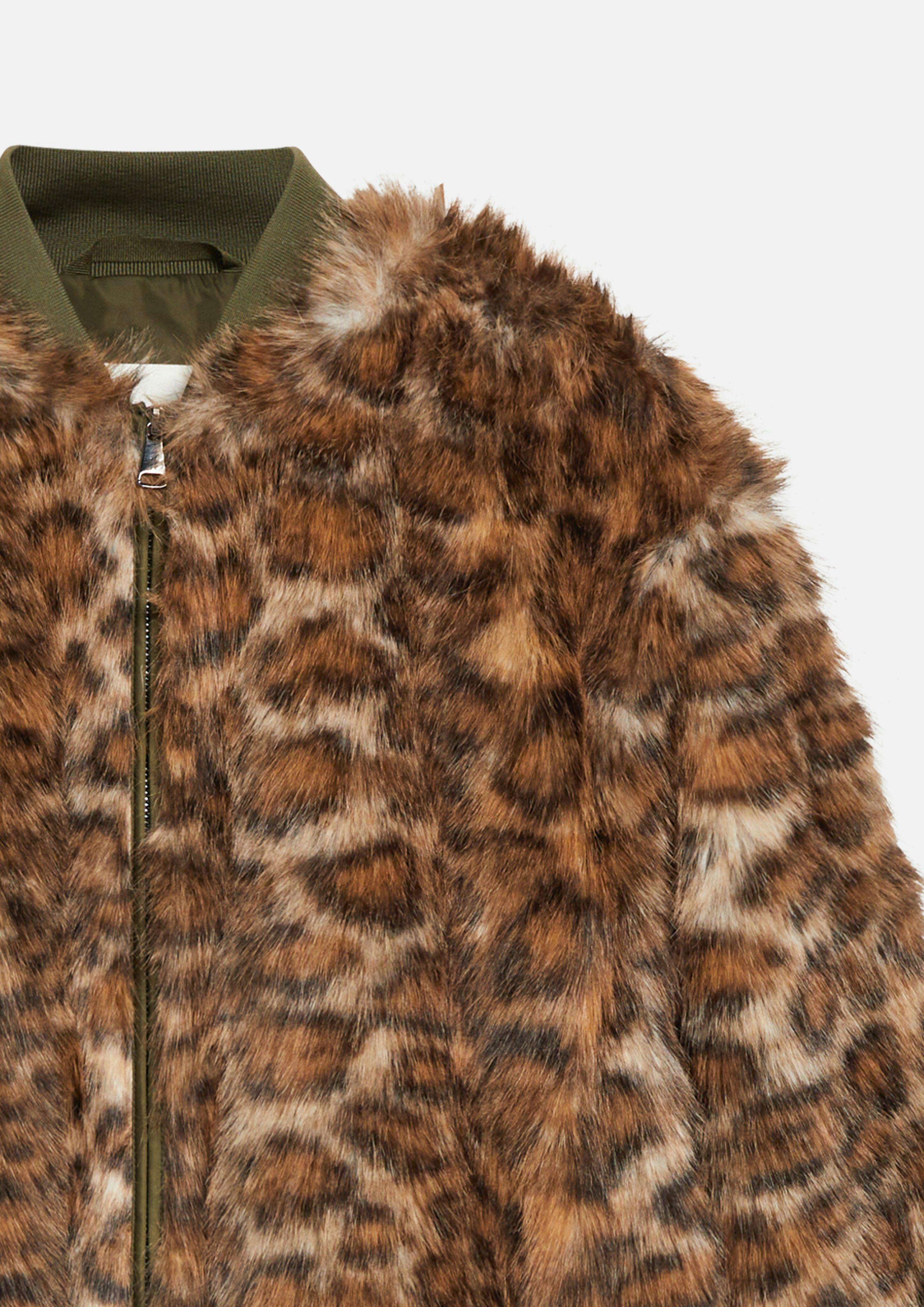 Dames s.Oliver x Heidi Klum: bomberjack van imitatiebont in bruin van s.Oliver