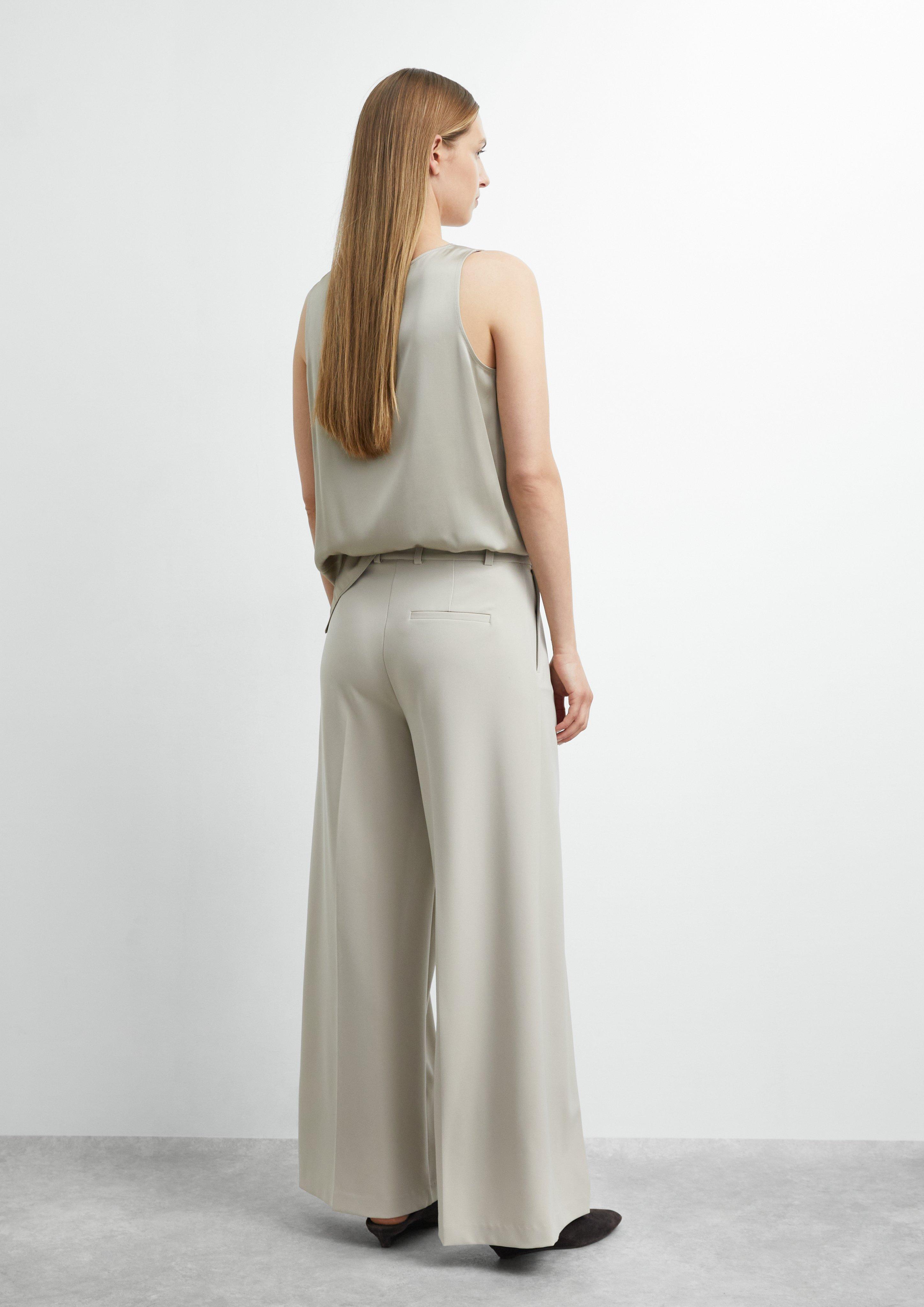 Fließende Wide-Leg-Hose in beige von COMMA