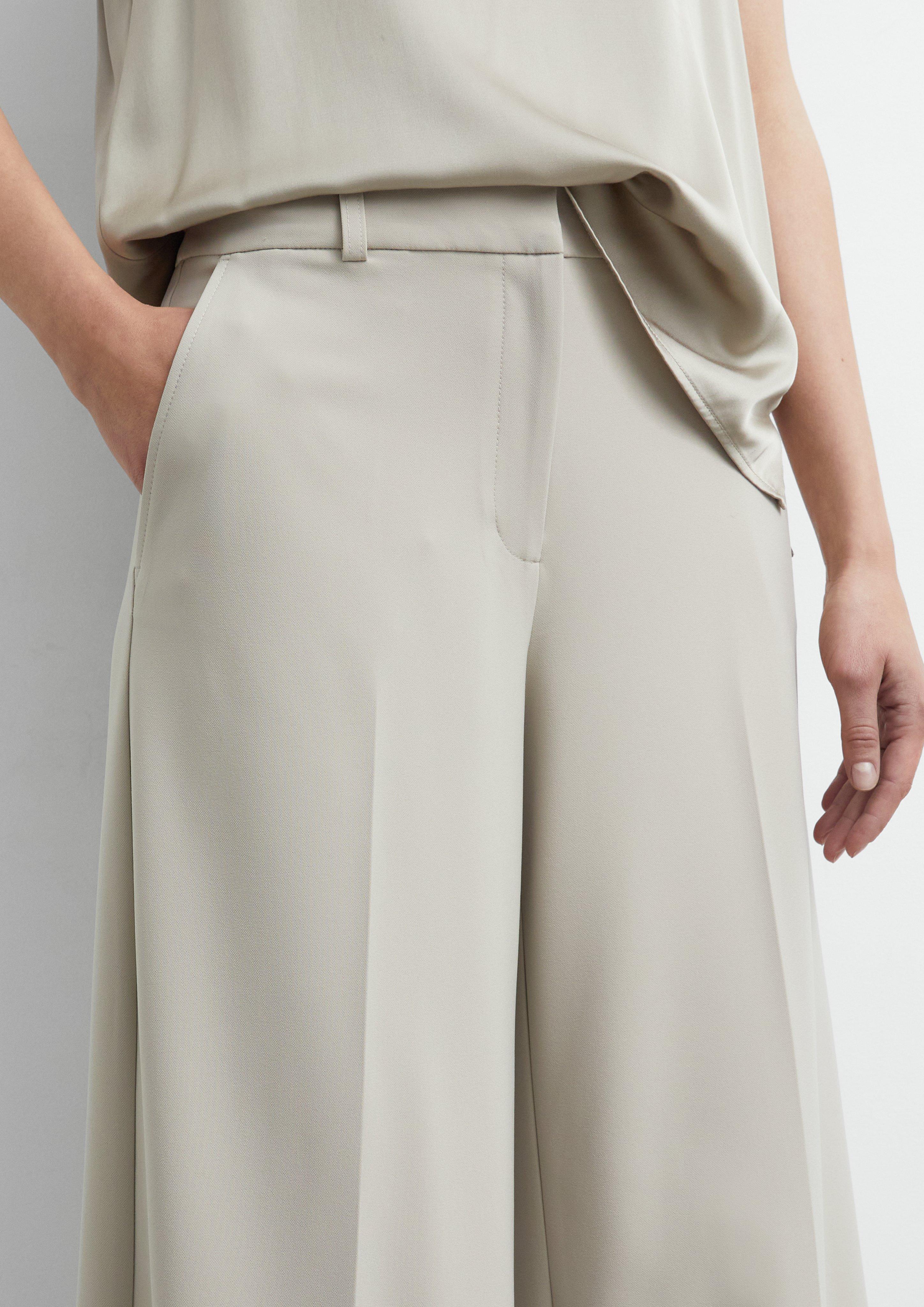 Fließende Wide-Leg-Hose in beige von COMMA