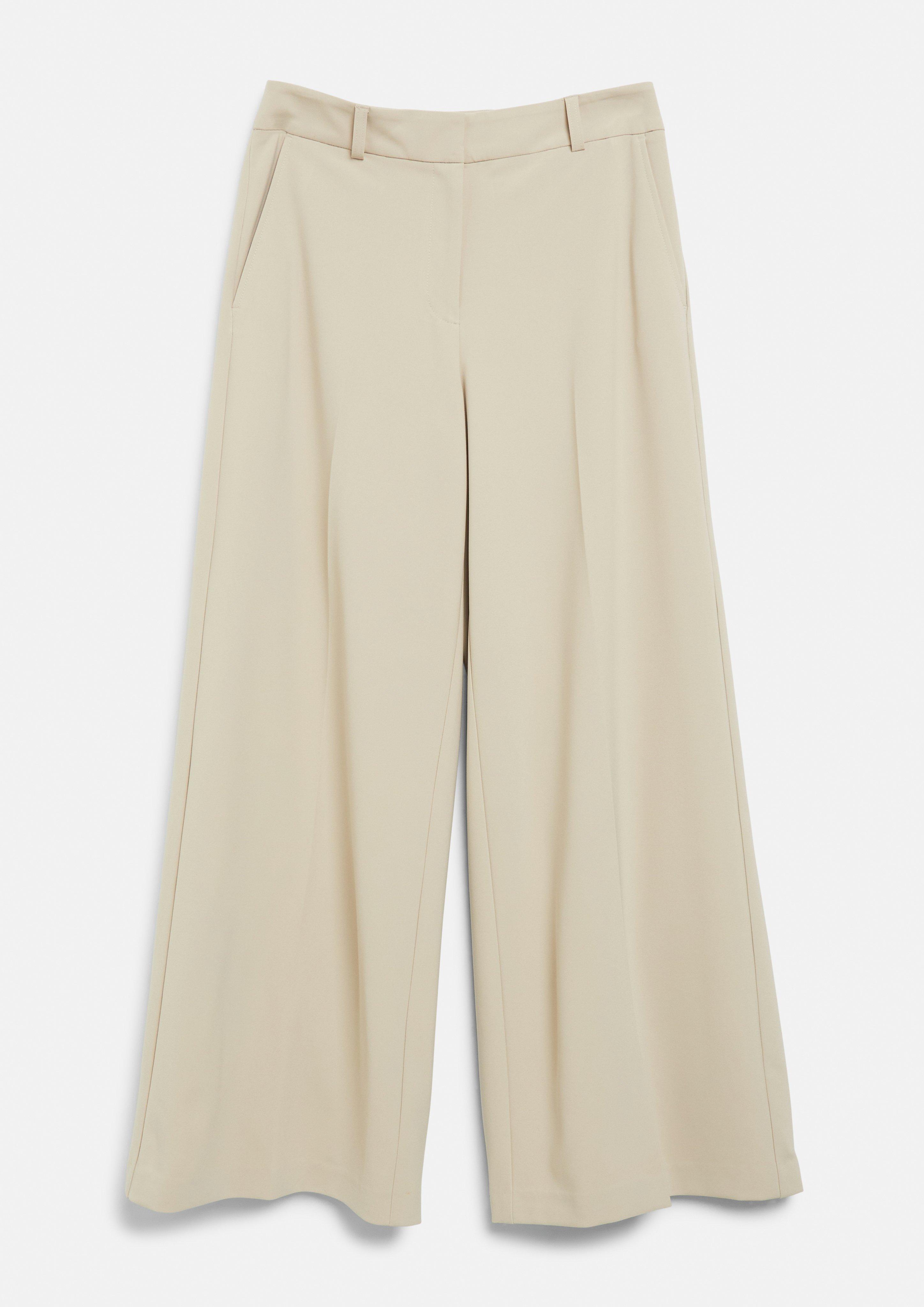 Fließende Wide-Leg-Hose in beige von COMMA