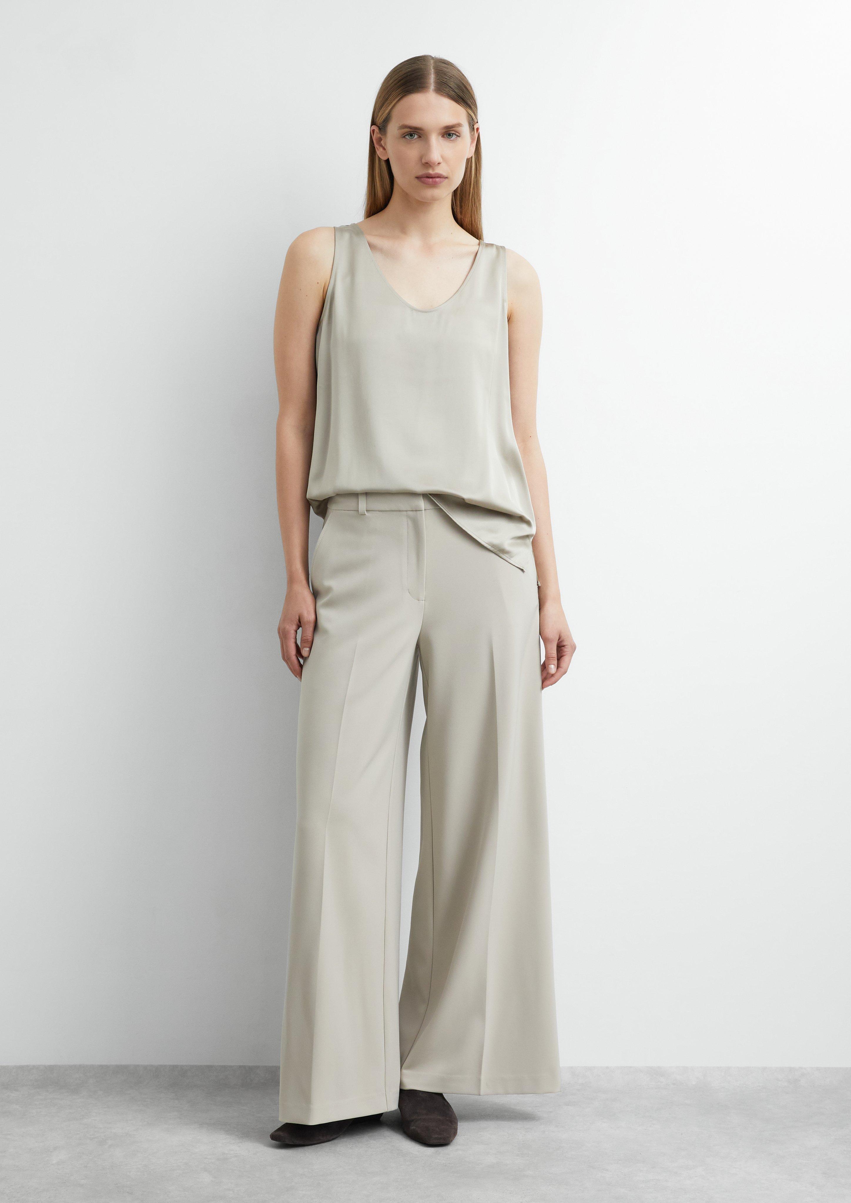 Fließende Wide-Leg-Hose in beige von COMMA
