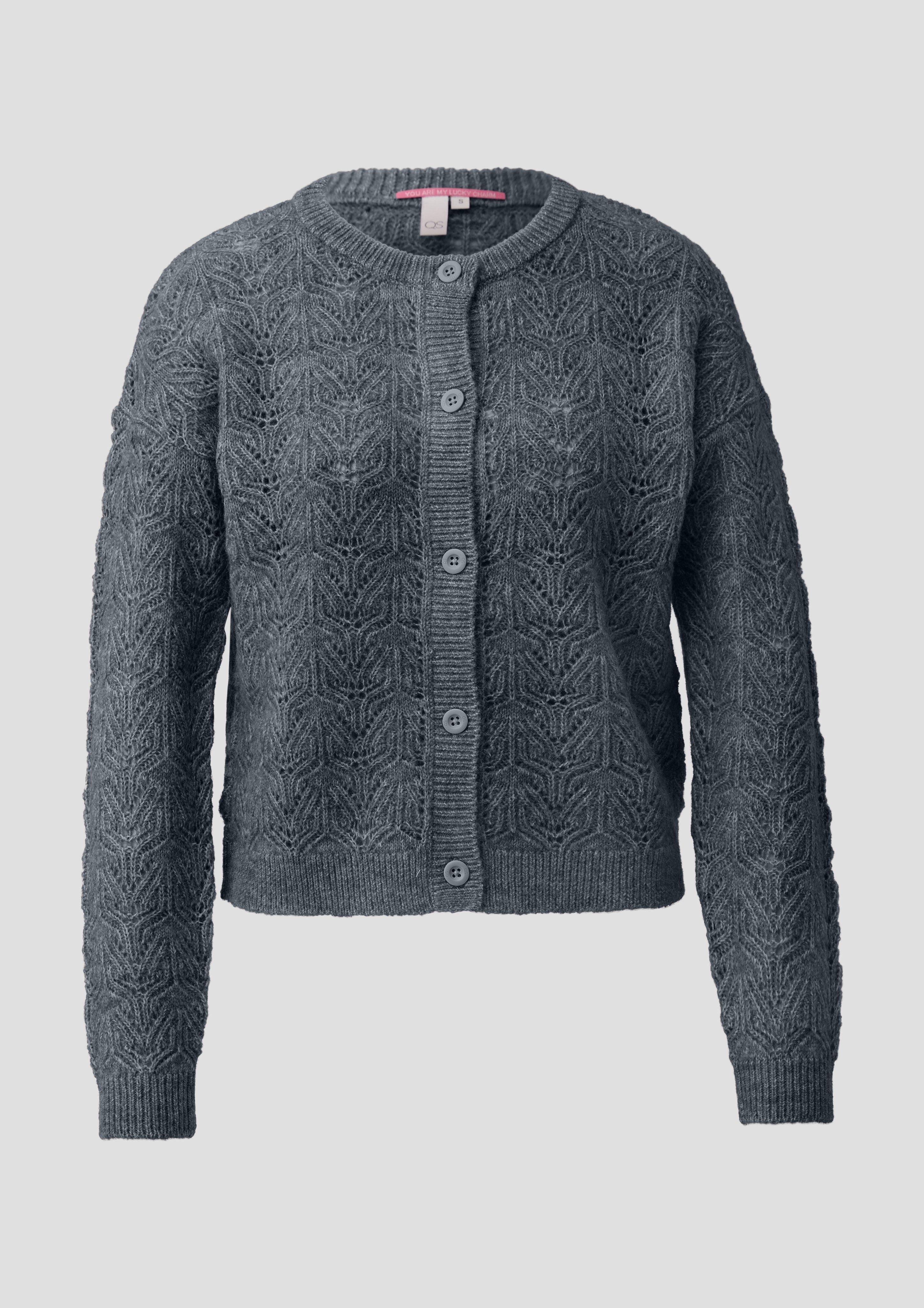 Dames Gebreid Vest in grijs van QS