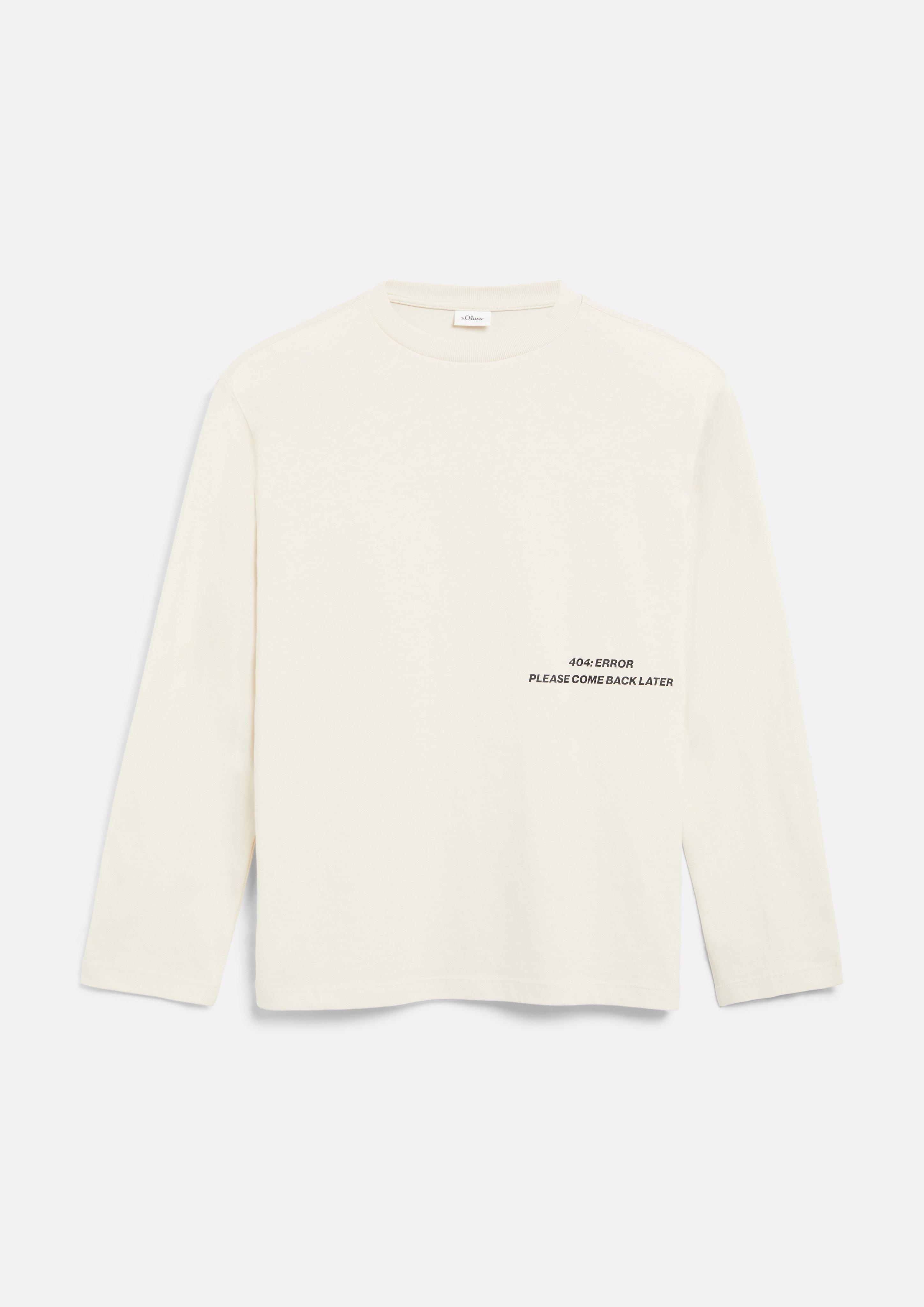 Junior T-shirt met lange mouwen en print in beige van s.Oliver