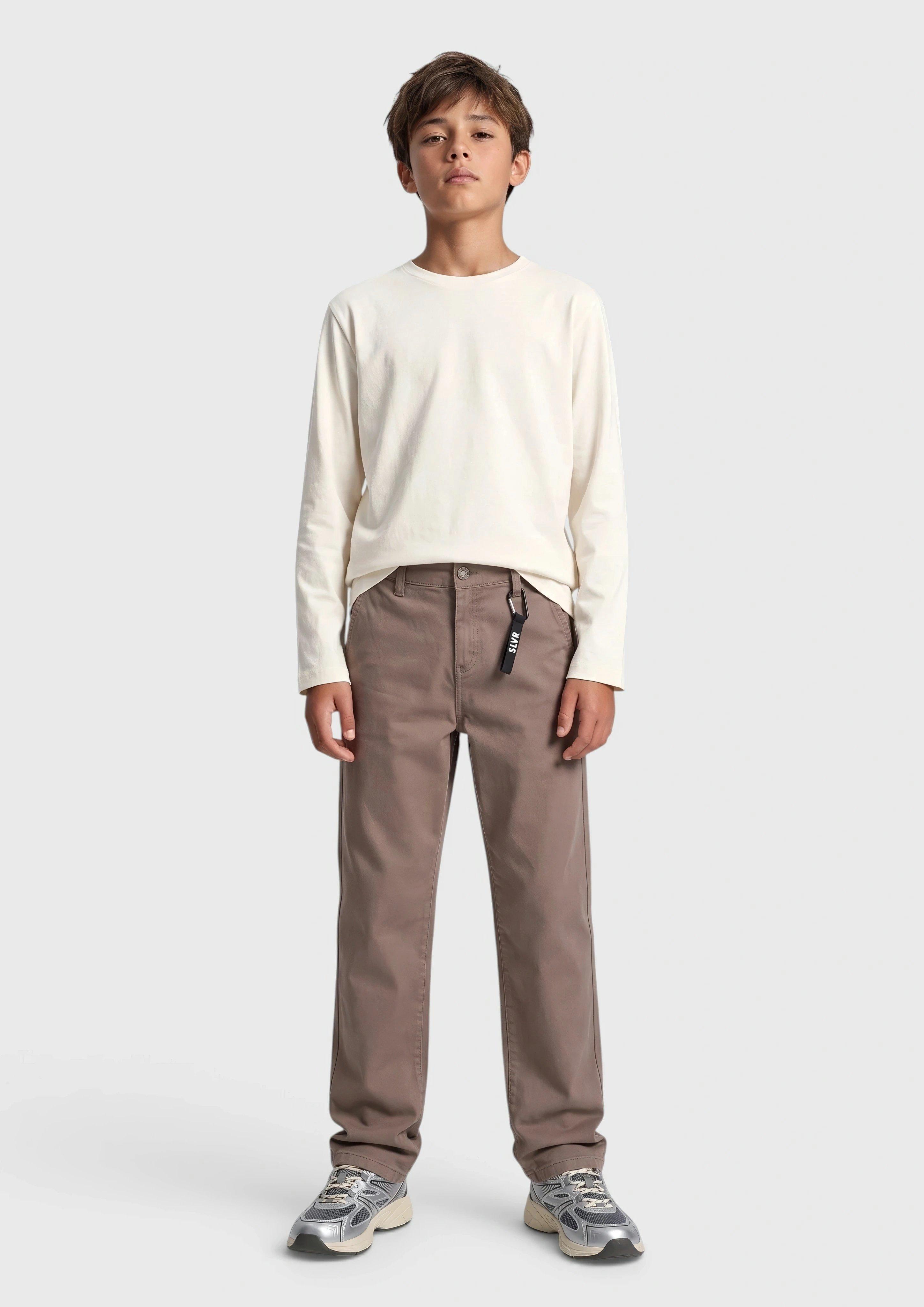 T-shirt met lange mouwen en print in lichtbeige van s.Oliver