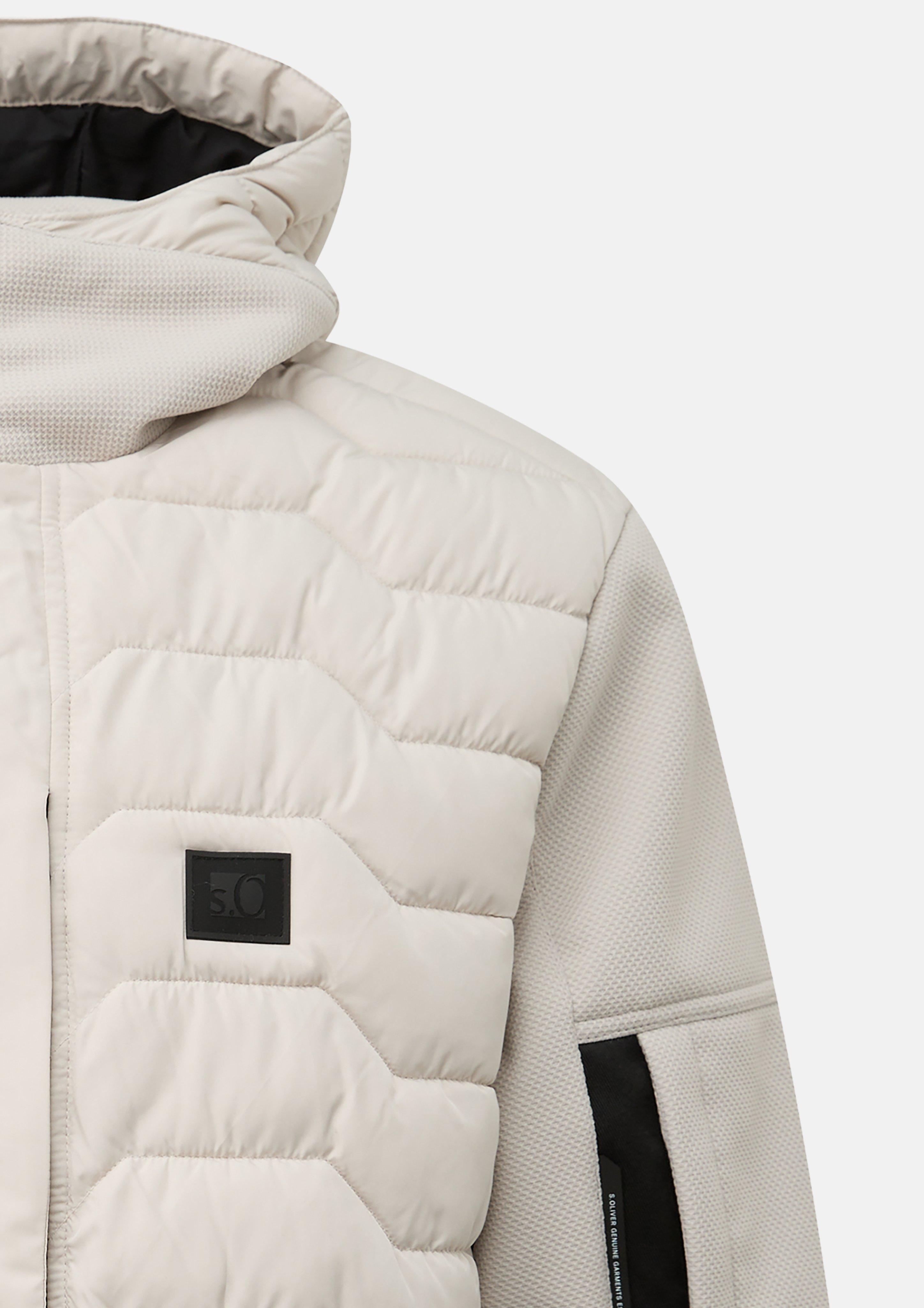 Herren Sportive Outdoor-Jacke im Fabricmix mit Kapuze in creme von s.Oliver Men Tall Sizes