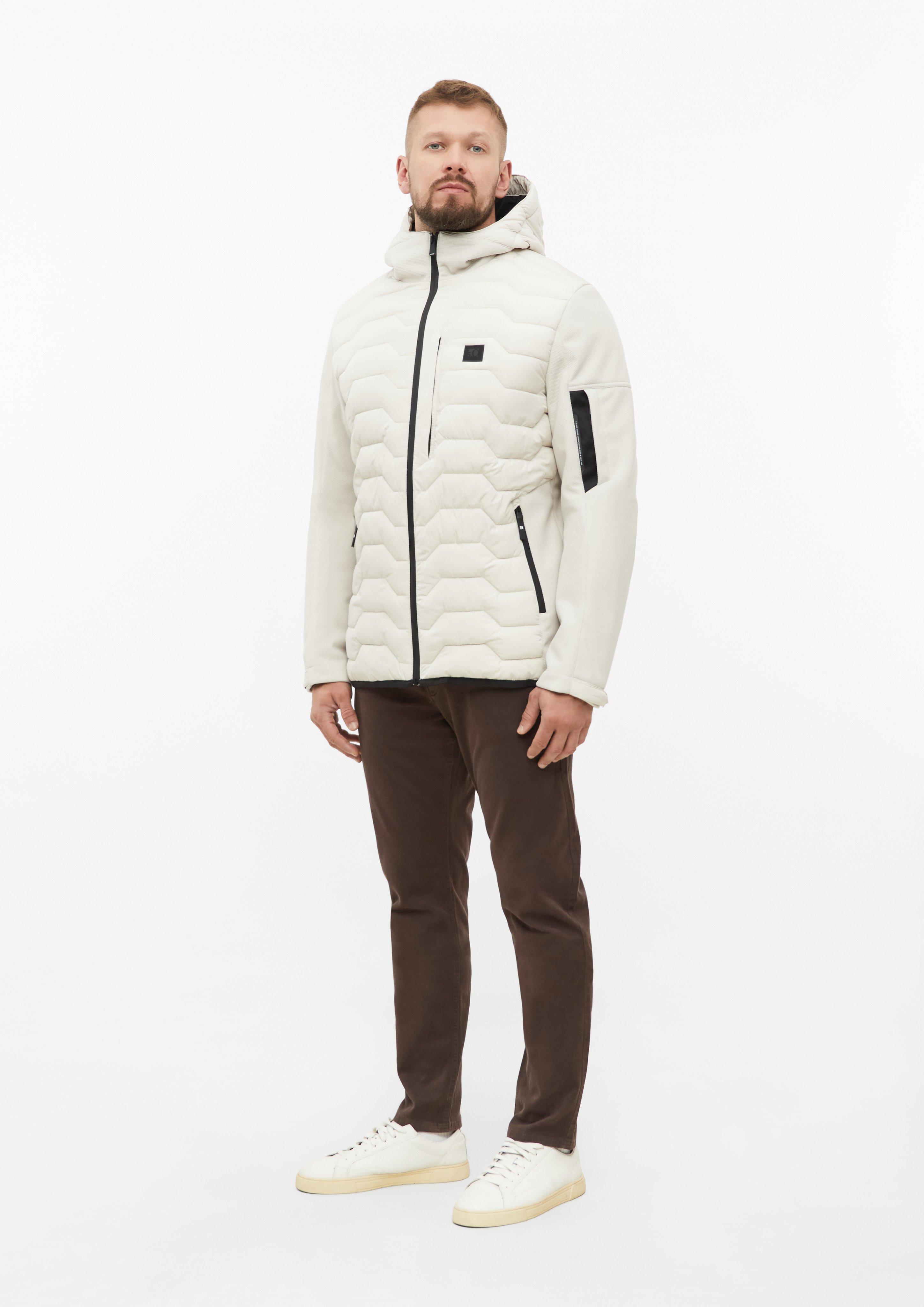 Herren Sportive Outdoor-Jacke im Fabricmix mit Kapuze in creme von s.Oliver Men Tall Sizes