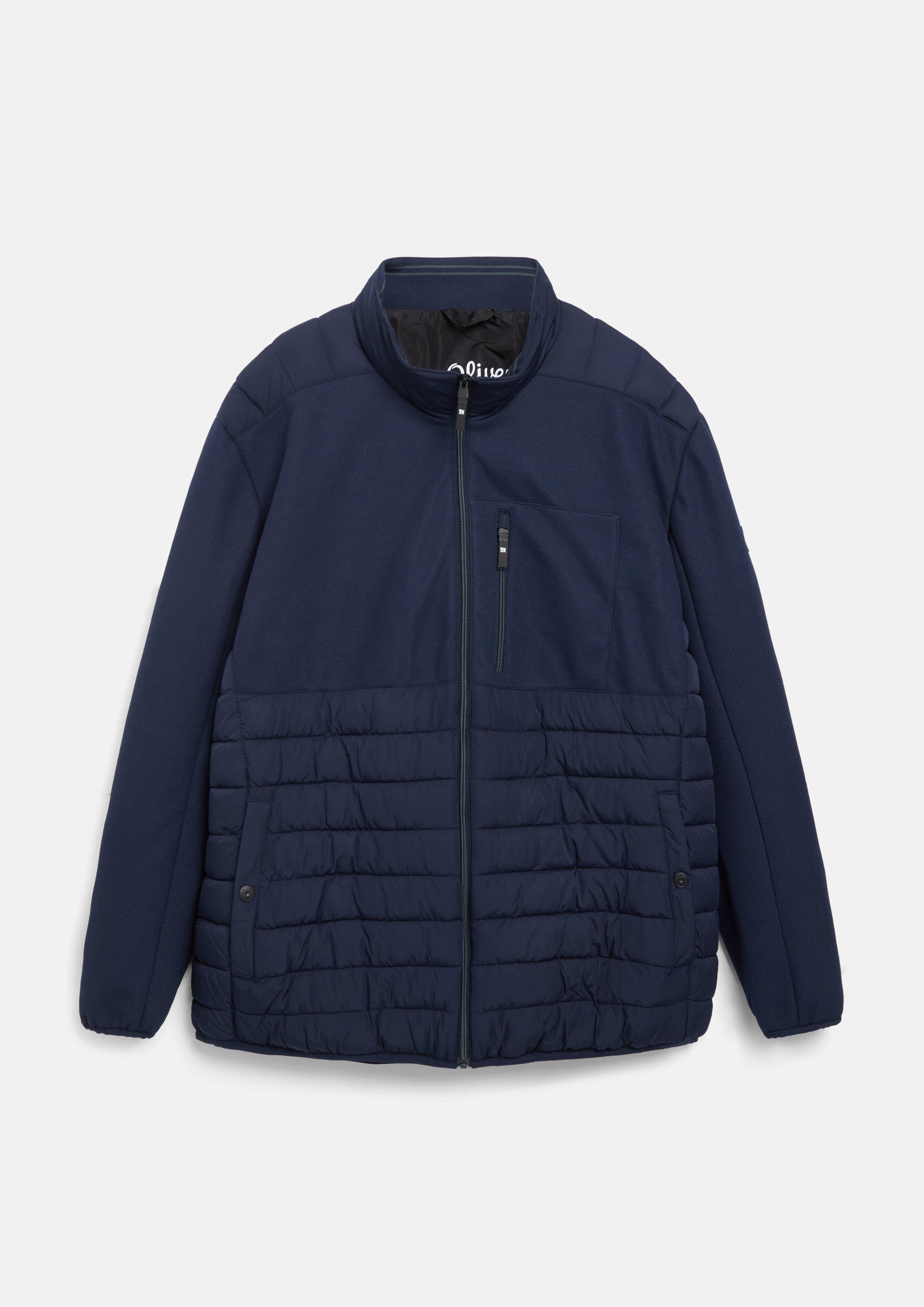 Veste légèrement rembourrée, dans un mélange de tissus, avec des détails sportifs en bleu marine de s.Oliver Men Big Sizes
