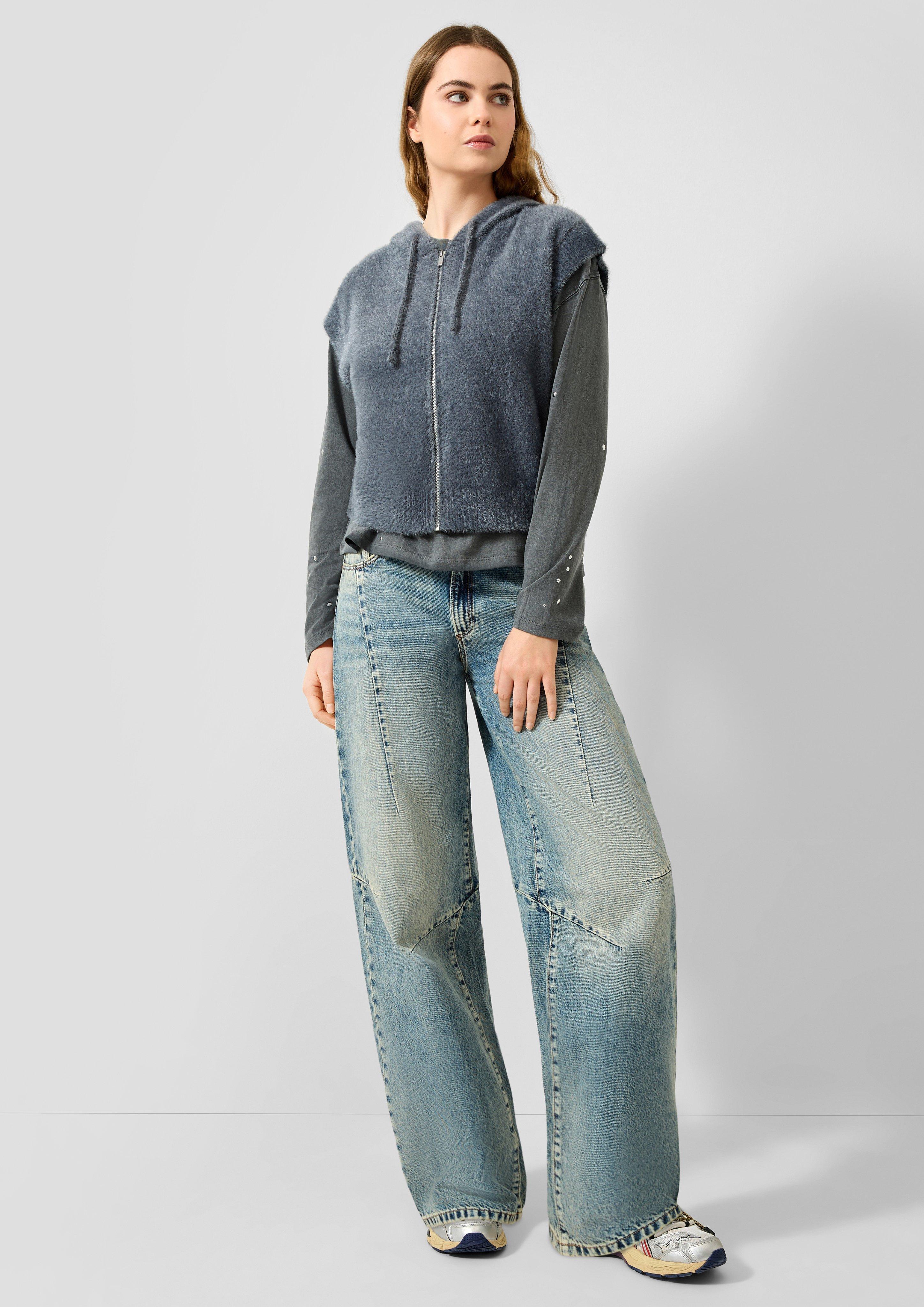 Femmes Pull en tricot en gris de QS