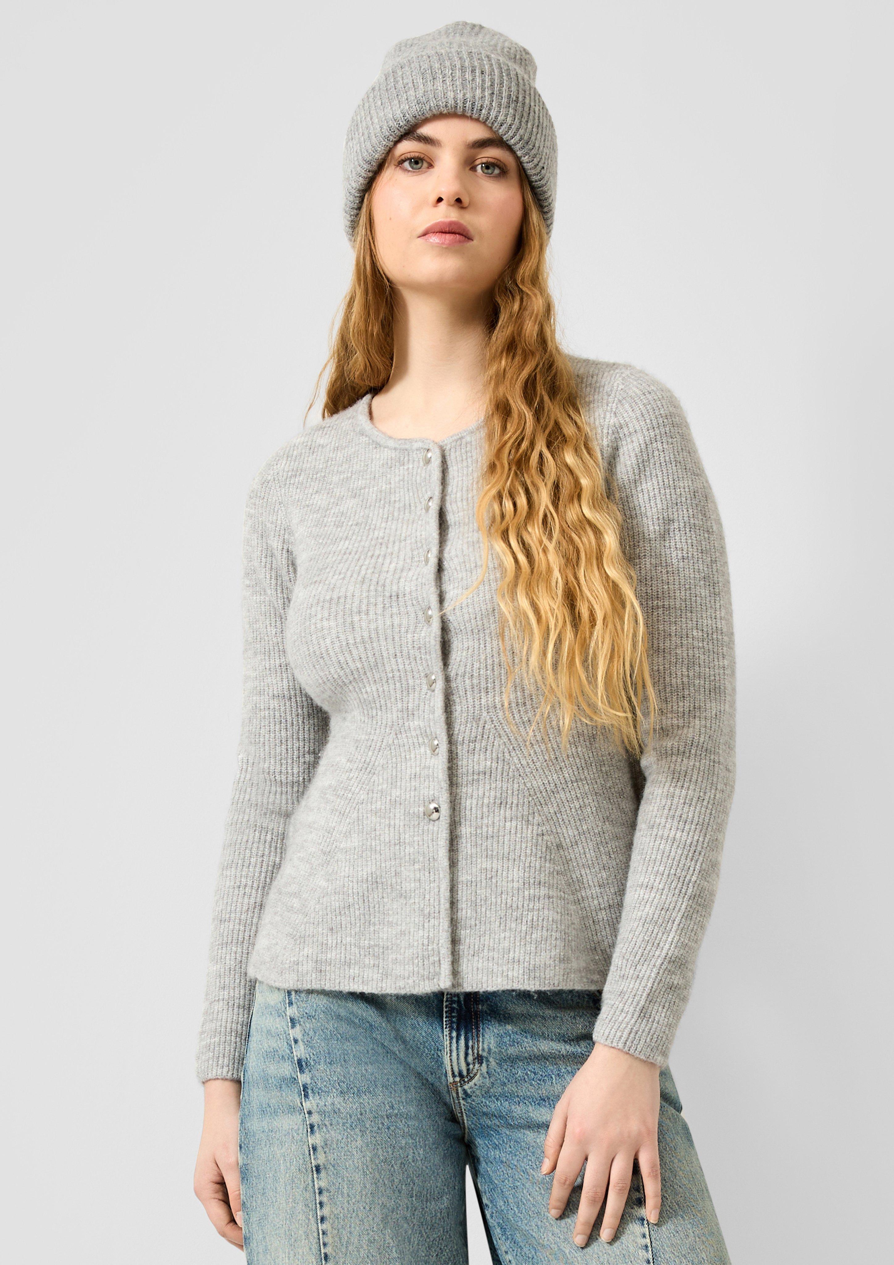 Strickjacke in Farbe grau meliert von QS