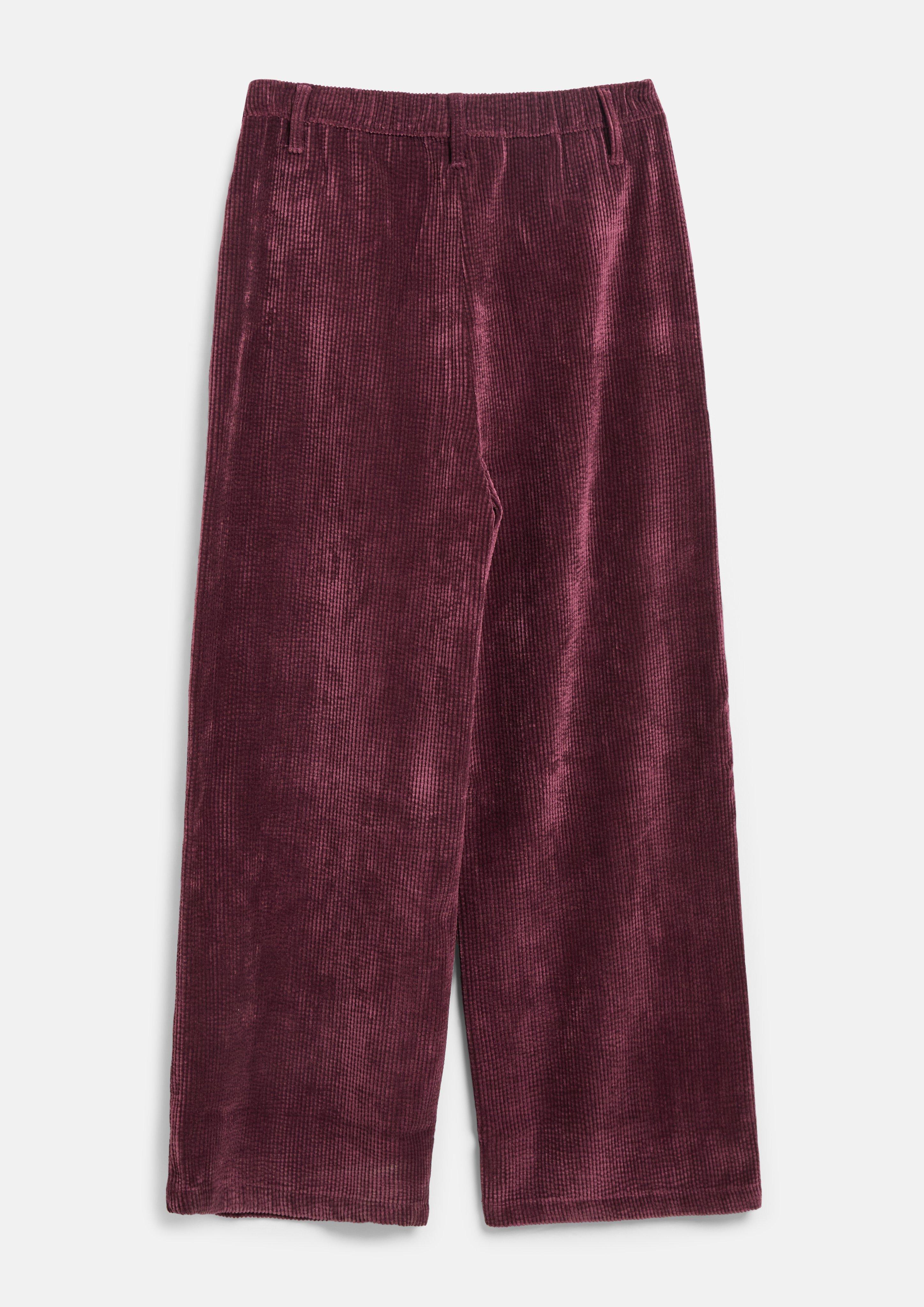Junior Pantalon à jambes larges en velours côtelé avec taille élastiquée en rouge de s.Oliver