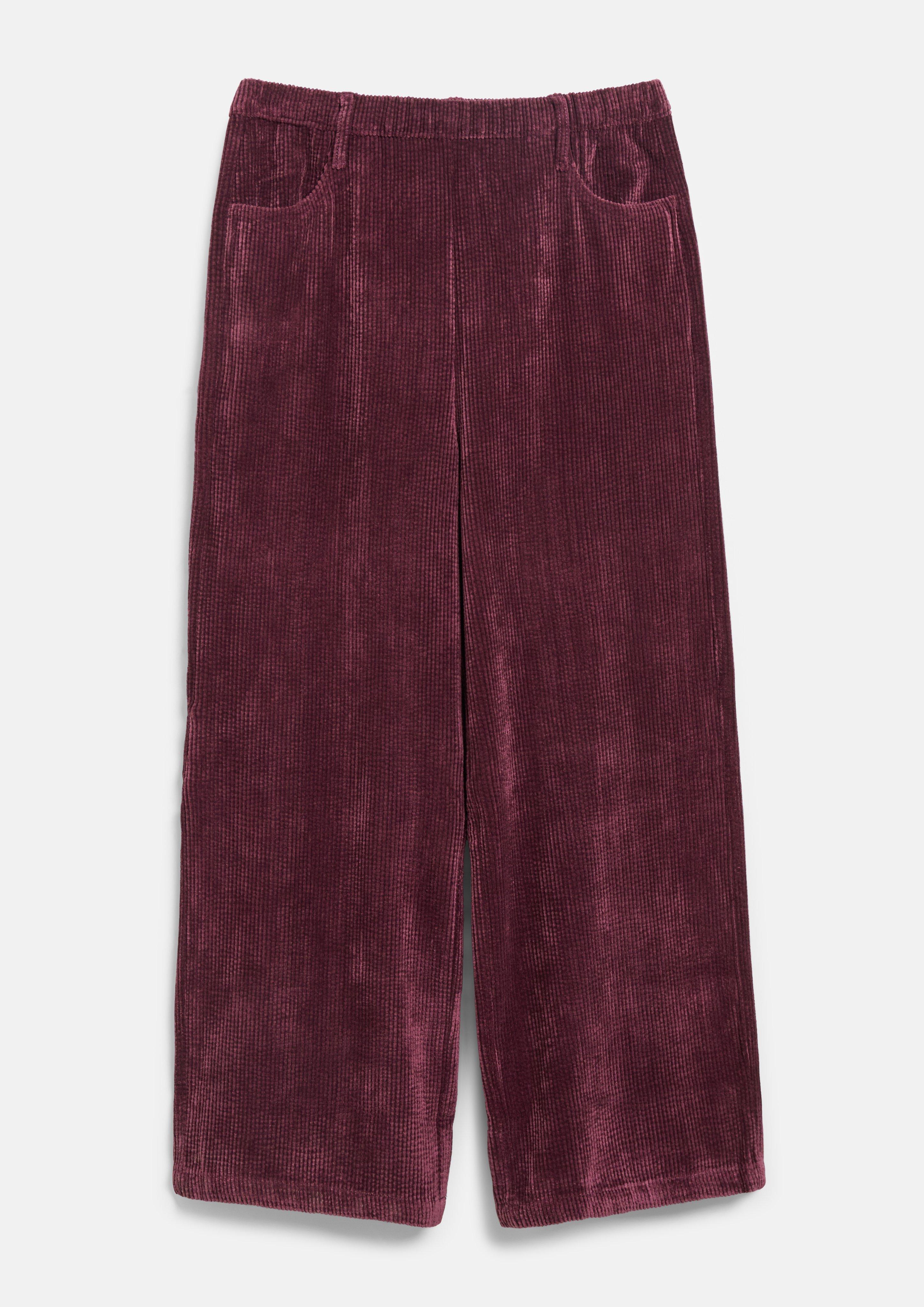 Junior Pantalon à jambes larges en velours côtelé avec taille élastiquée en rouge de s.Oliver