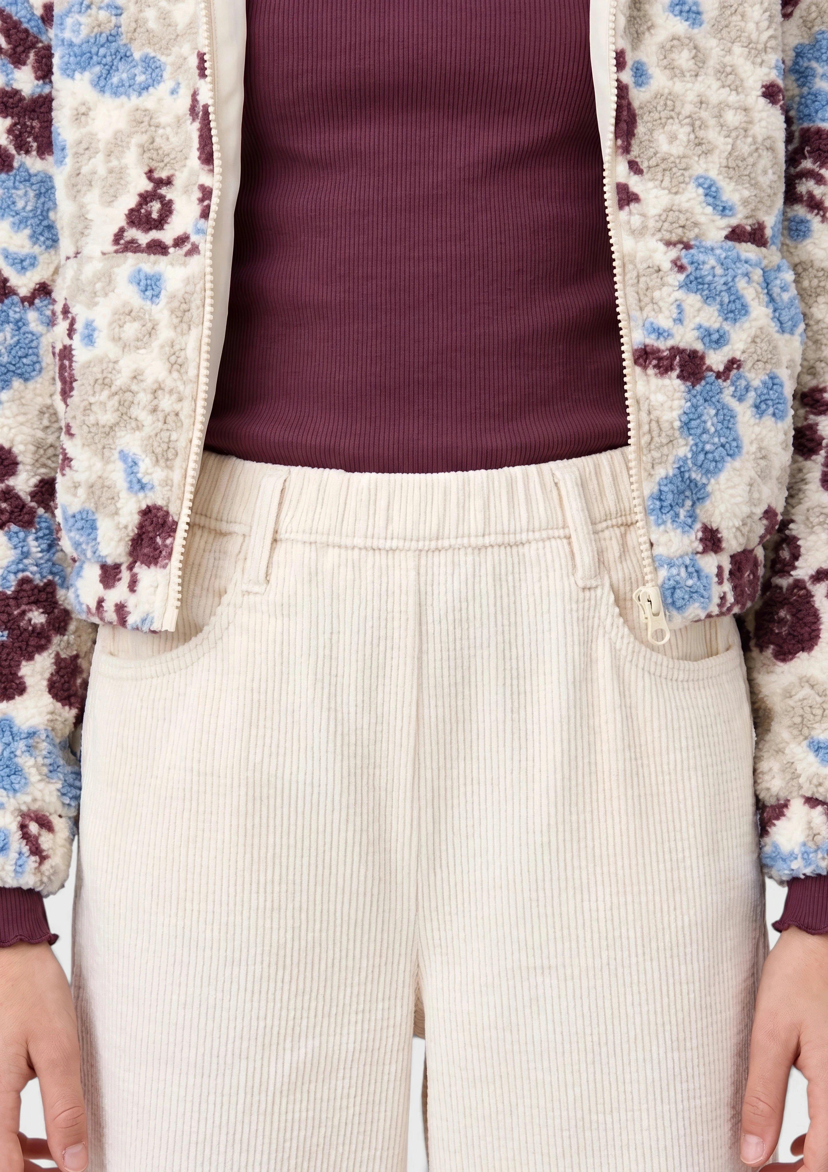 Kids Wide-leg corduroy pants with an elastic waistband in beige by s.Oliver