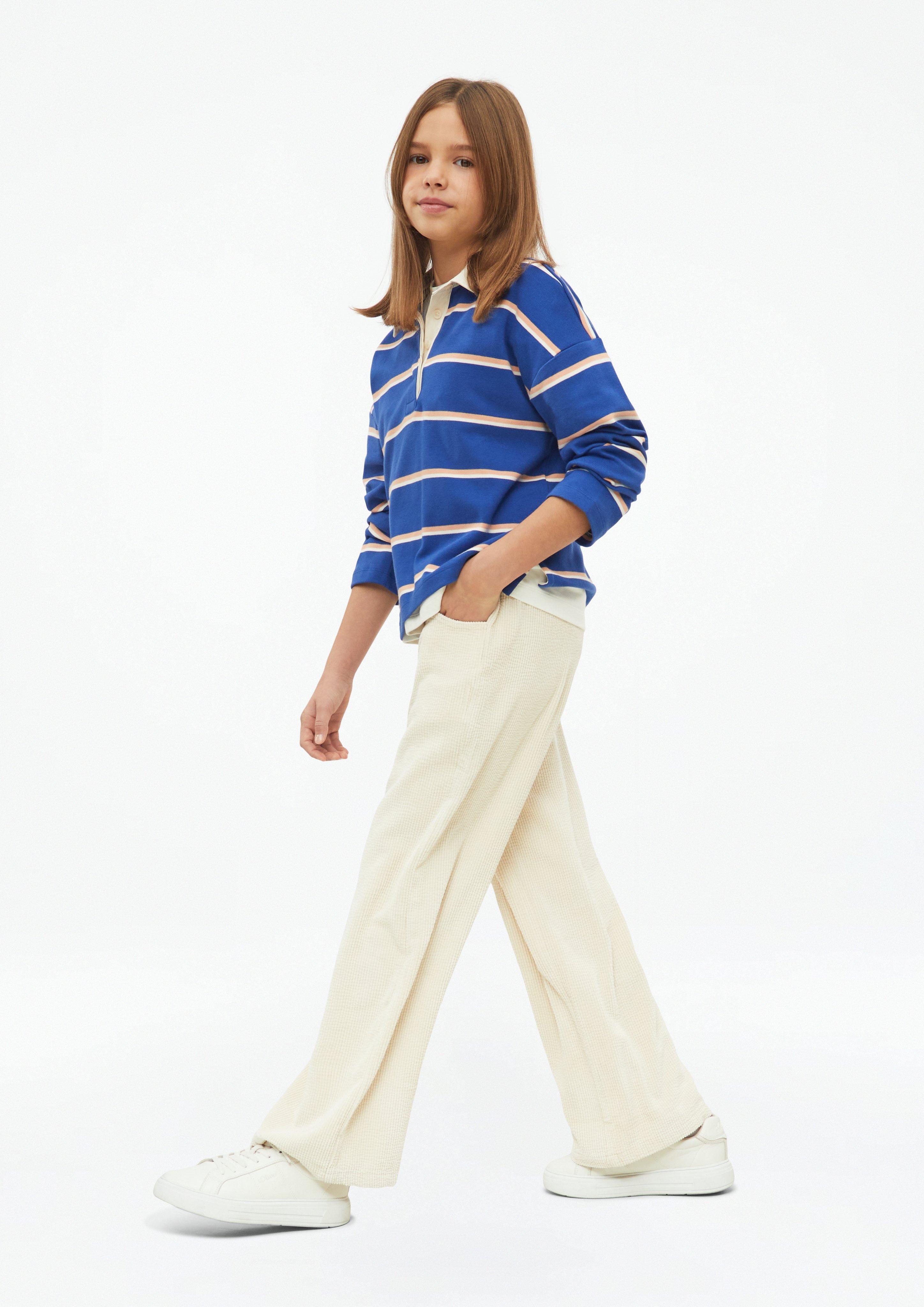 Wide-Leg-Hose mit Elastikbund aus Cord in Farbe helles beige von s.Oliver