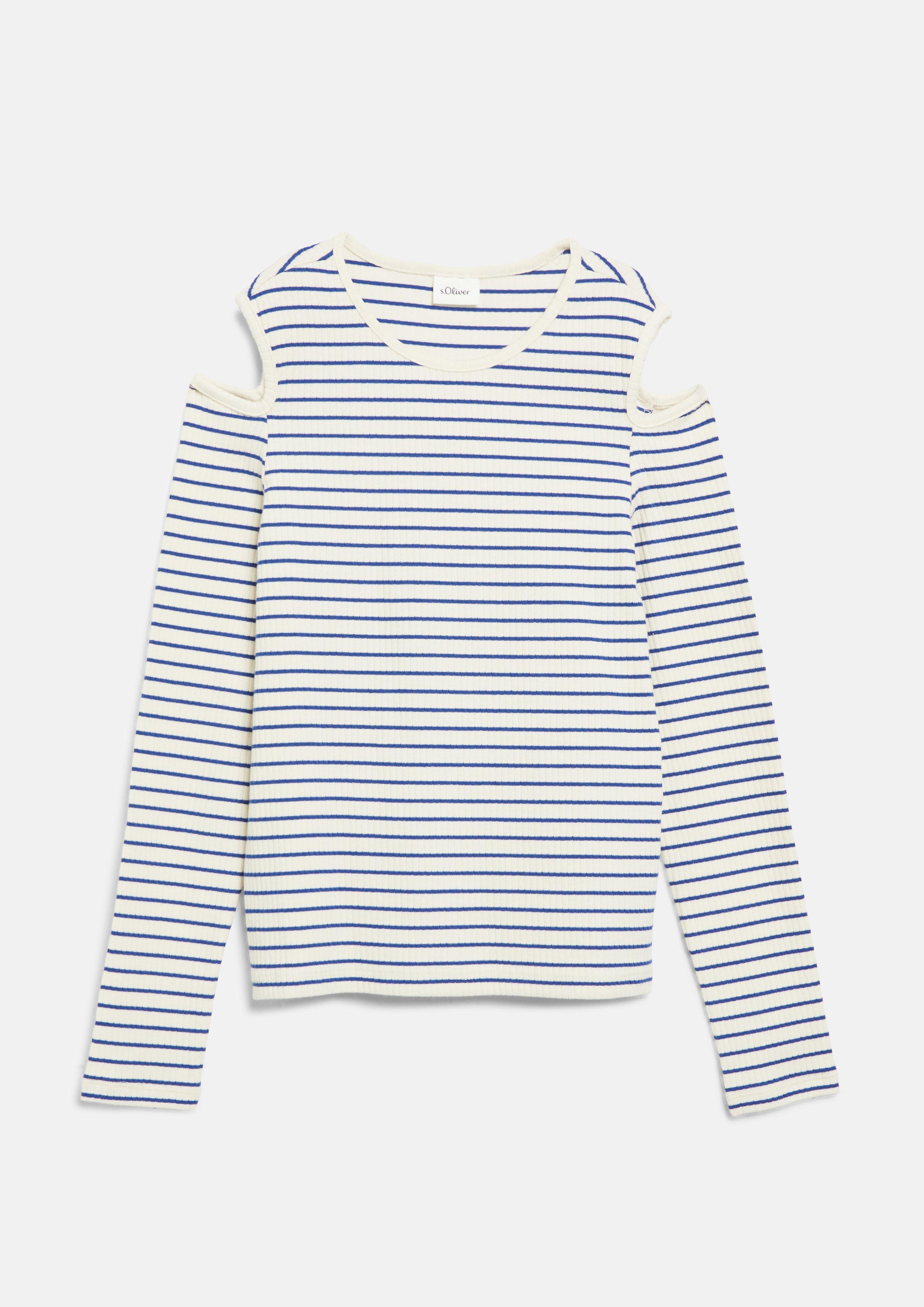Kinder Weiches Rippshirt mit Cut Out im Slim Fit in blau von s.Oliver
