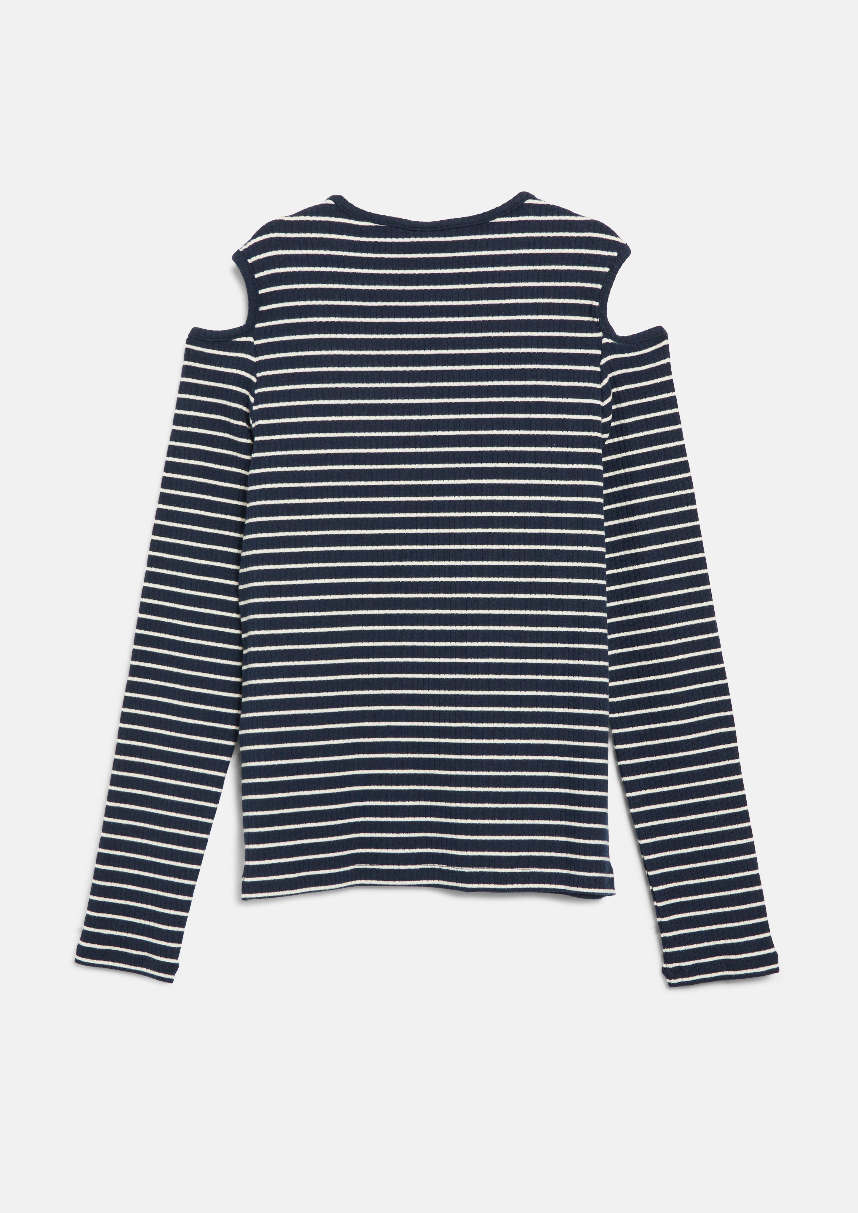 Kinder Weiches Rippshirt mit Cut Out im Slim Fit in blau von s.Oliver