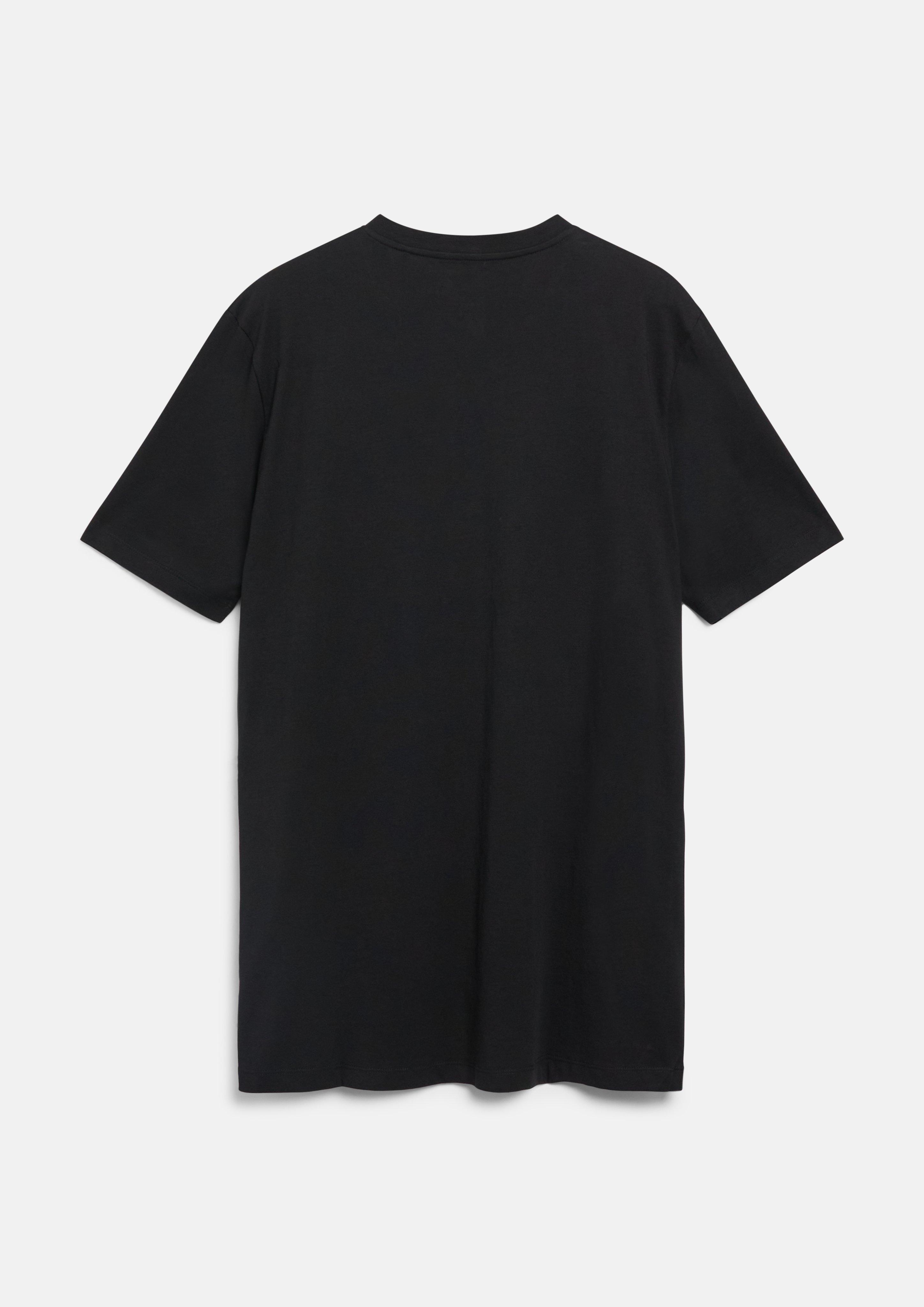 Herren Baumwoll-T-Shirt mit Logo-Print und V-Neck in schwarz von s.Oliver Men Tall Sizes