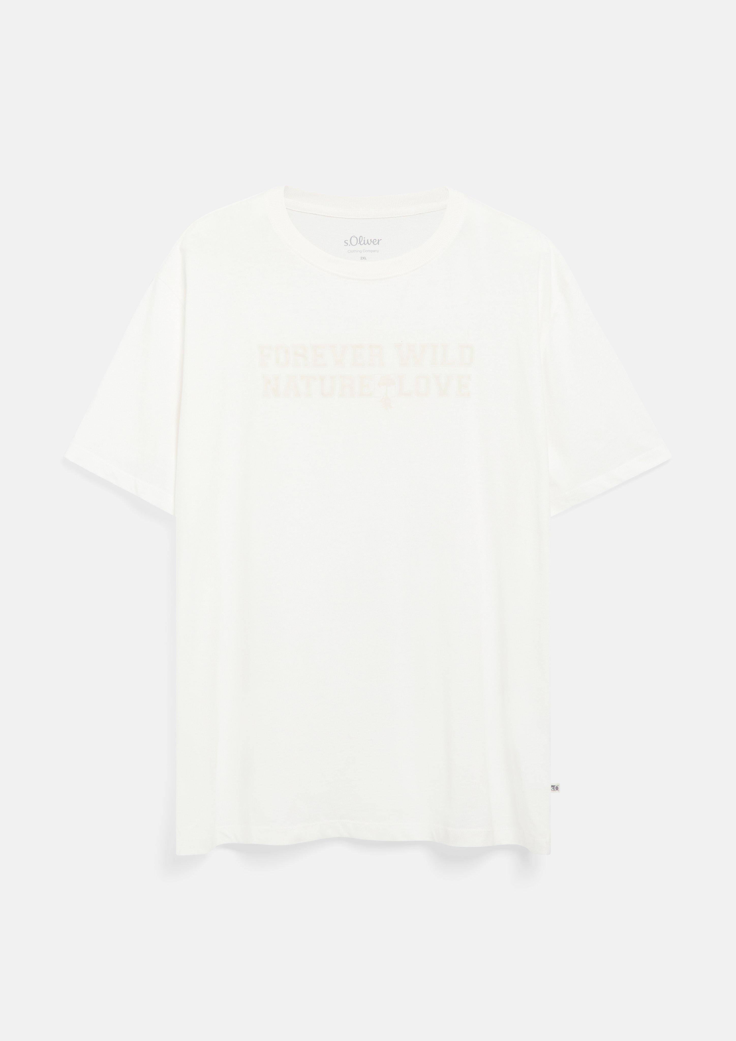Herren T-Shirt mit Frontprint aus 100% Baumwolle in weiß von s.Oliver Men Big Sizes