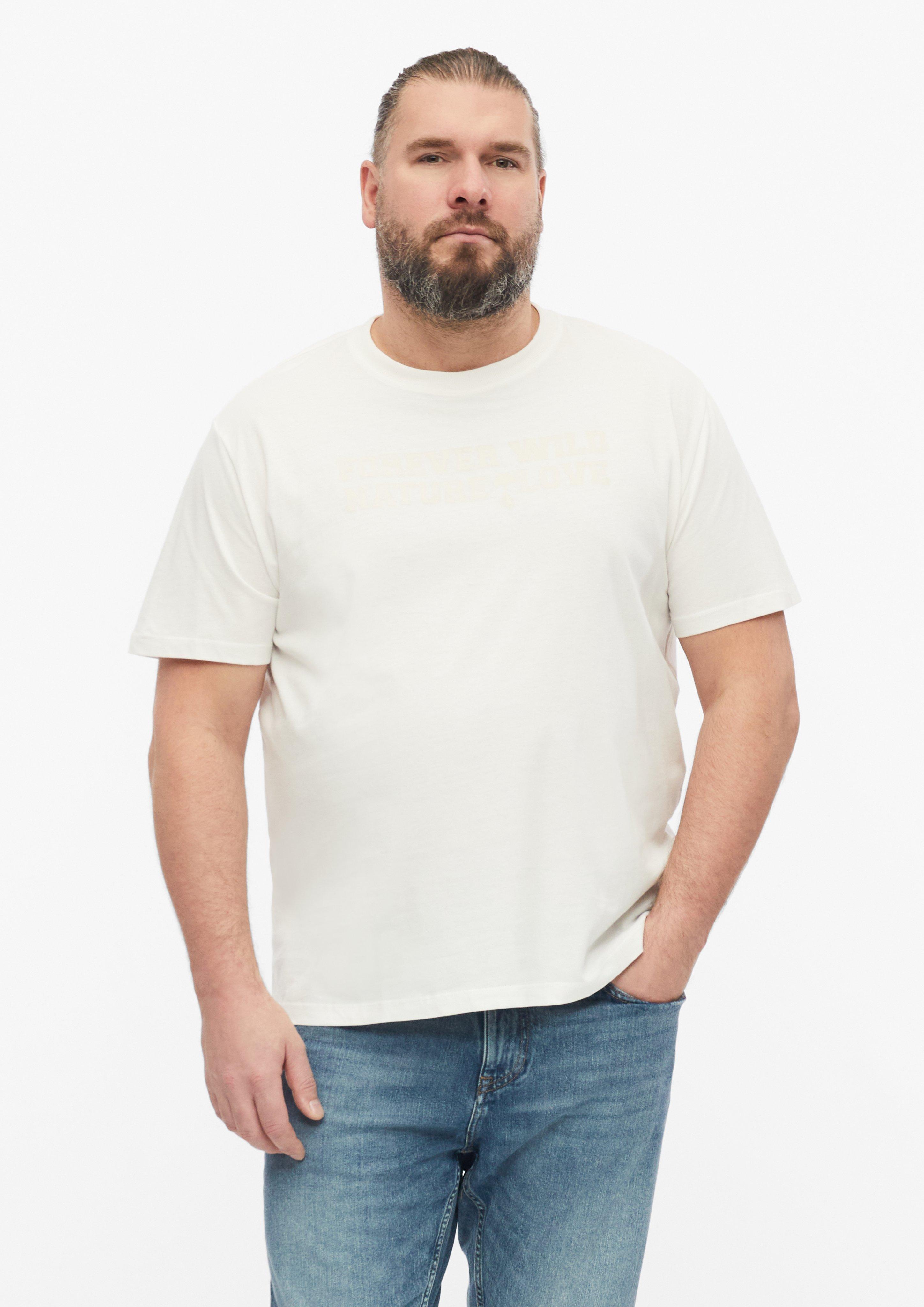 T-shirt met print op de voorkant, gemaakt van 100% katoen in wit van s.Oliver Men Big Sizes