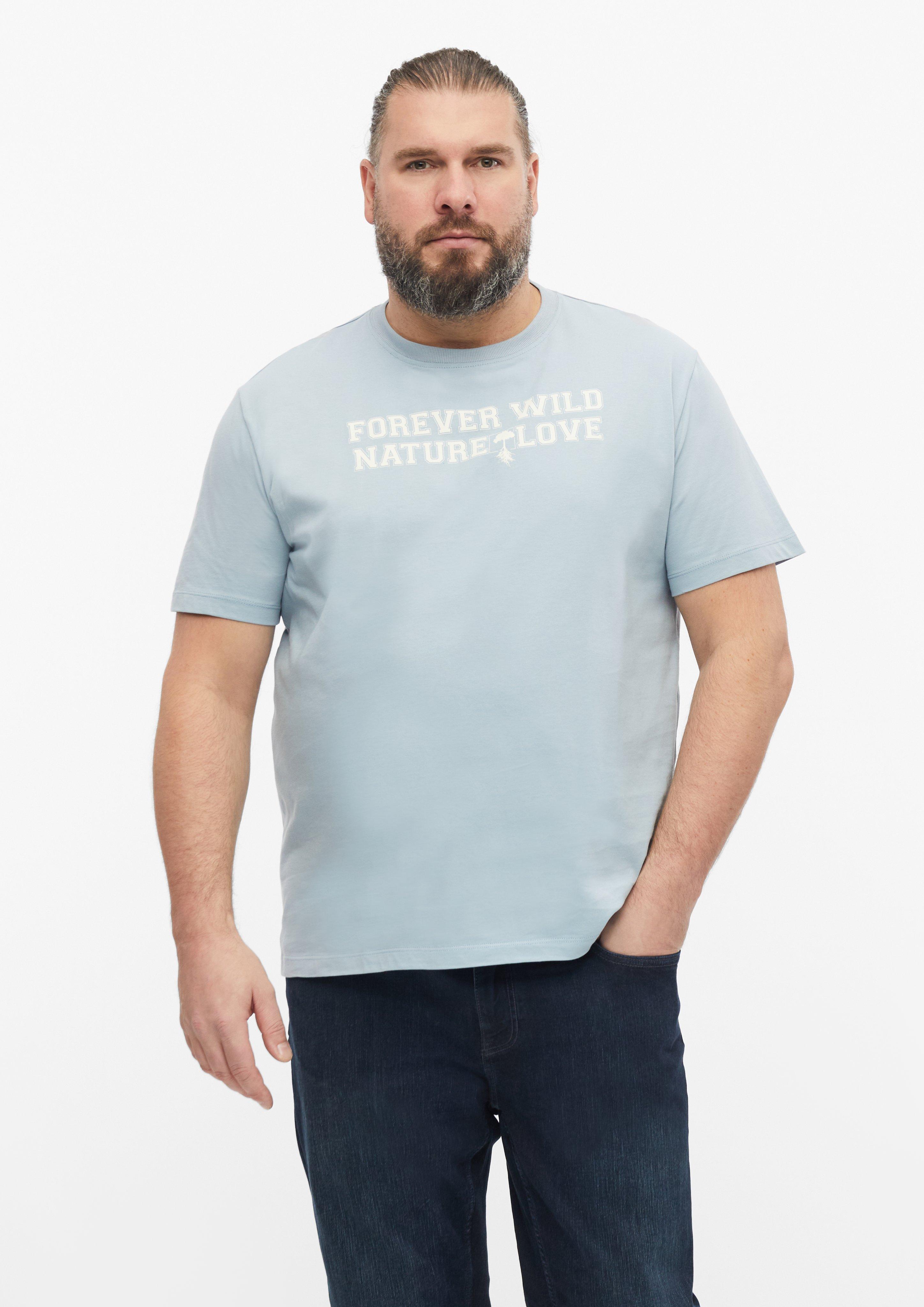 T-Shirt mit Frontprint aus 100% Baumwolle in Farbe hellblau von s.Oliver Men Big Sizes