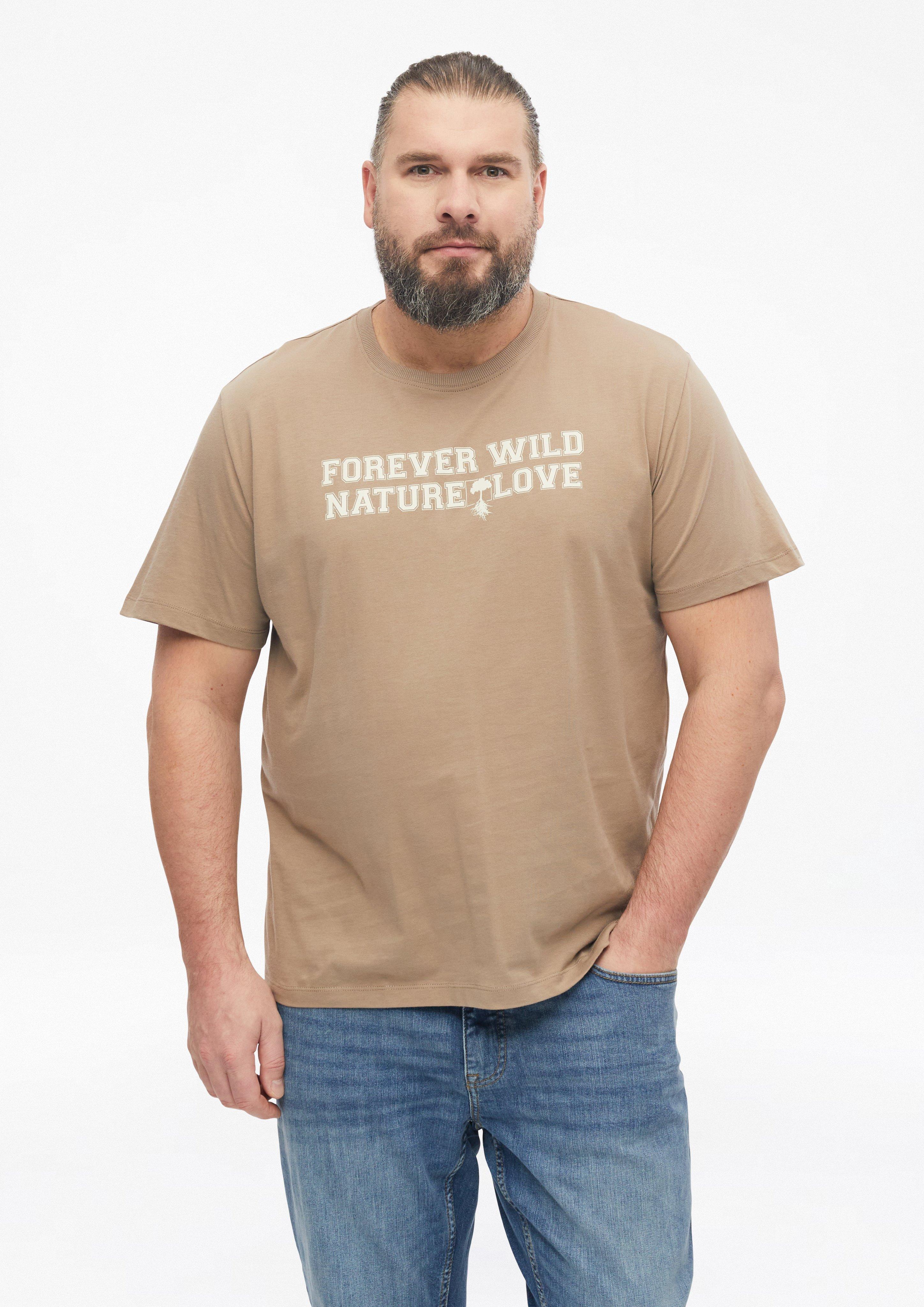 T-shirt avec imprimé sur le devant, 100 % coton en brun de s.Oliver Men Big Sizes