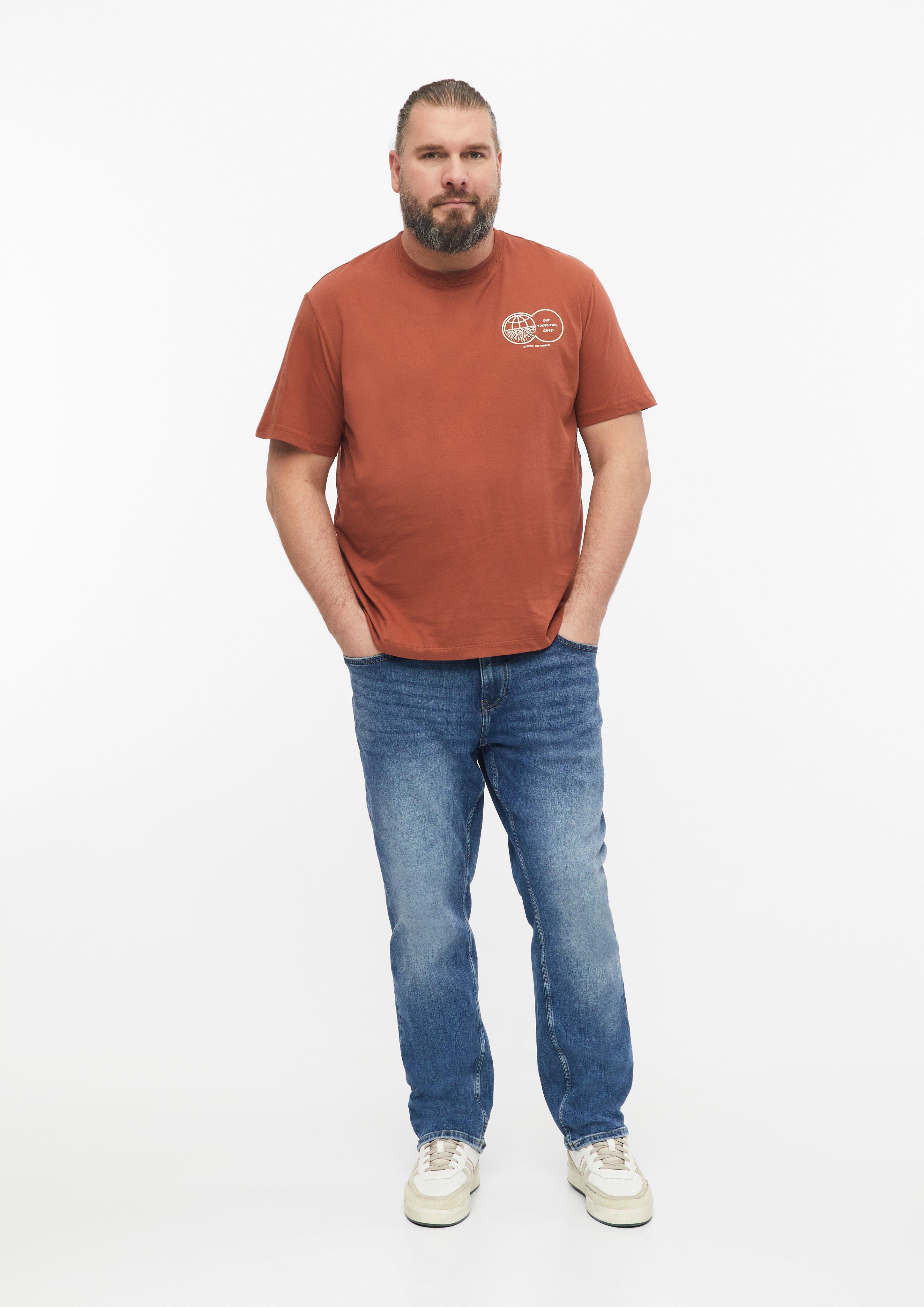 Moški Majica s potiskom spredaj iz 100 % bombaža v barvi oranžna od s.Oliver Men Big Sizes