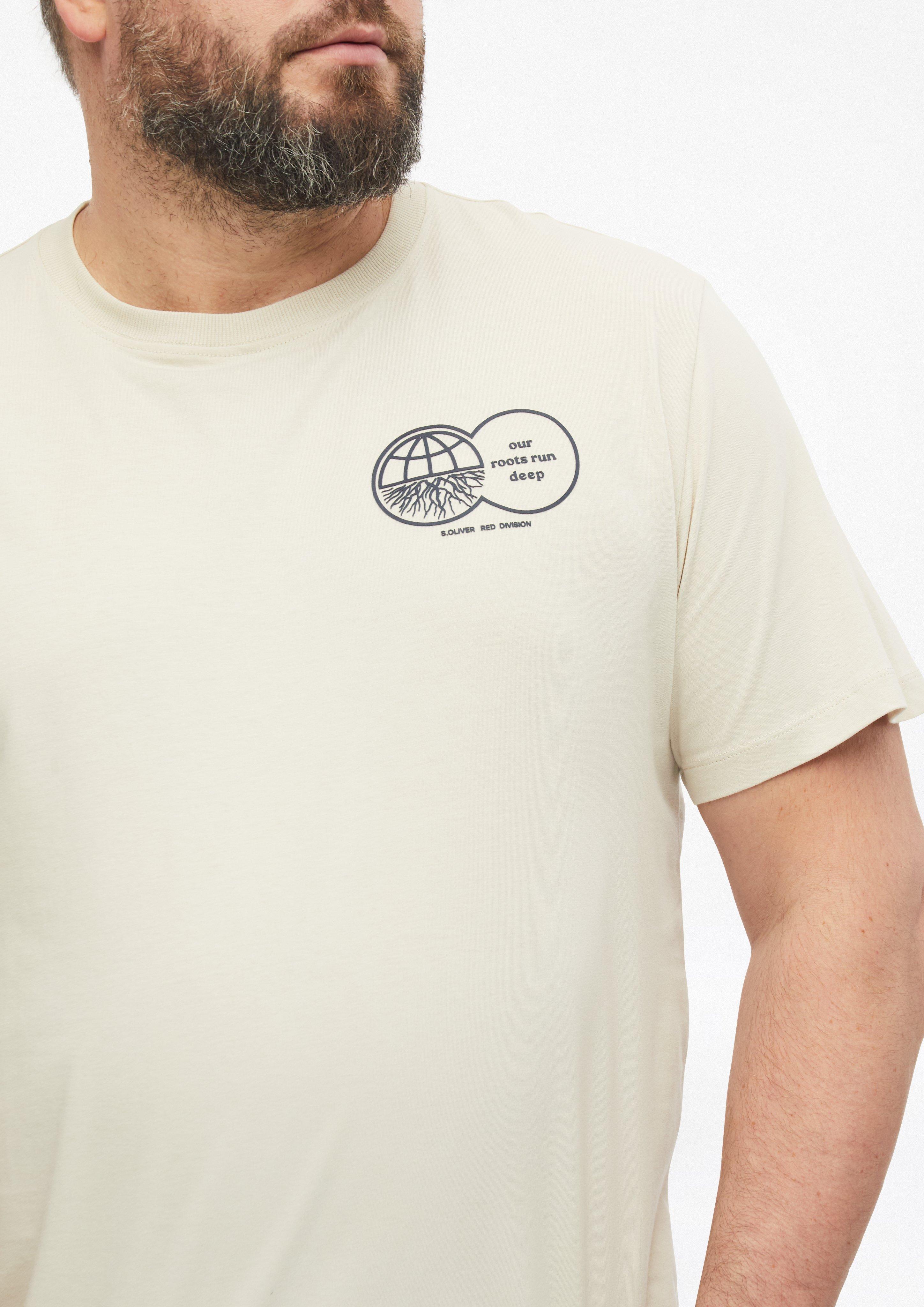 Moški Majica s potiskom spredaj iz 100 % bombaža v barvi bež od s.Oliver Men Big Sizes