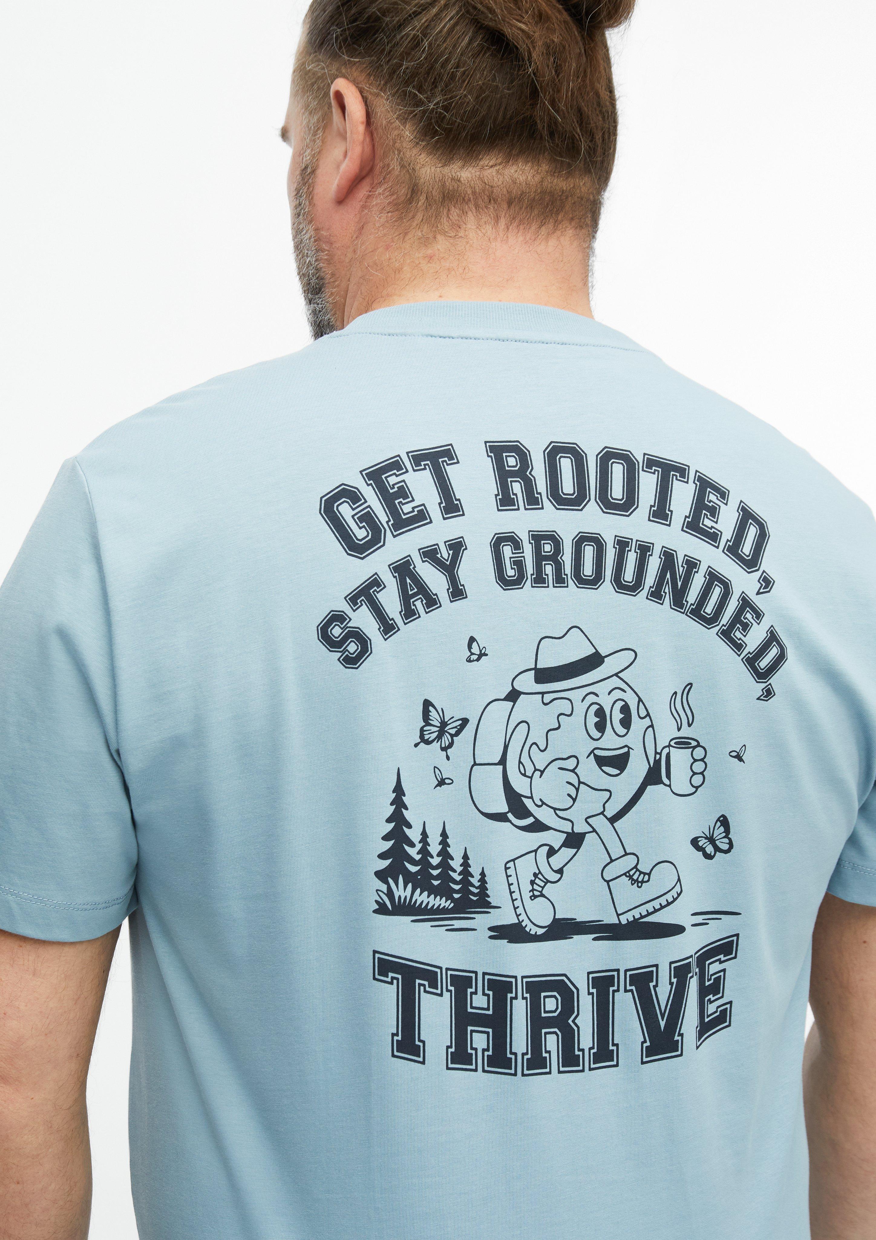 Hommes T-shirt avec impression sur le devant et le dos en bleu de s.Oliver Men Big Sizes