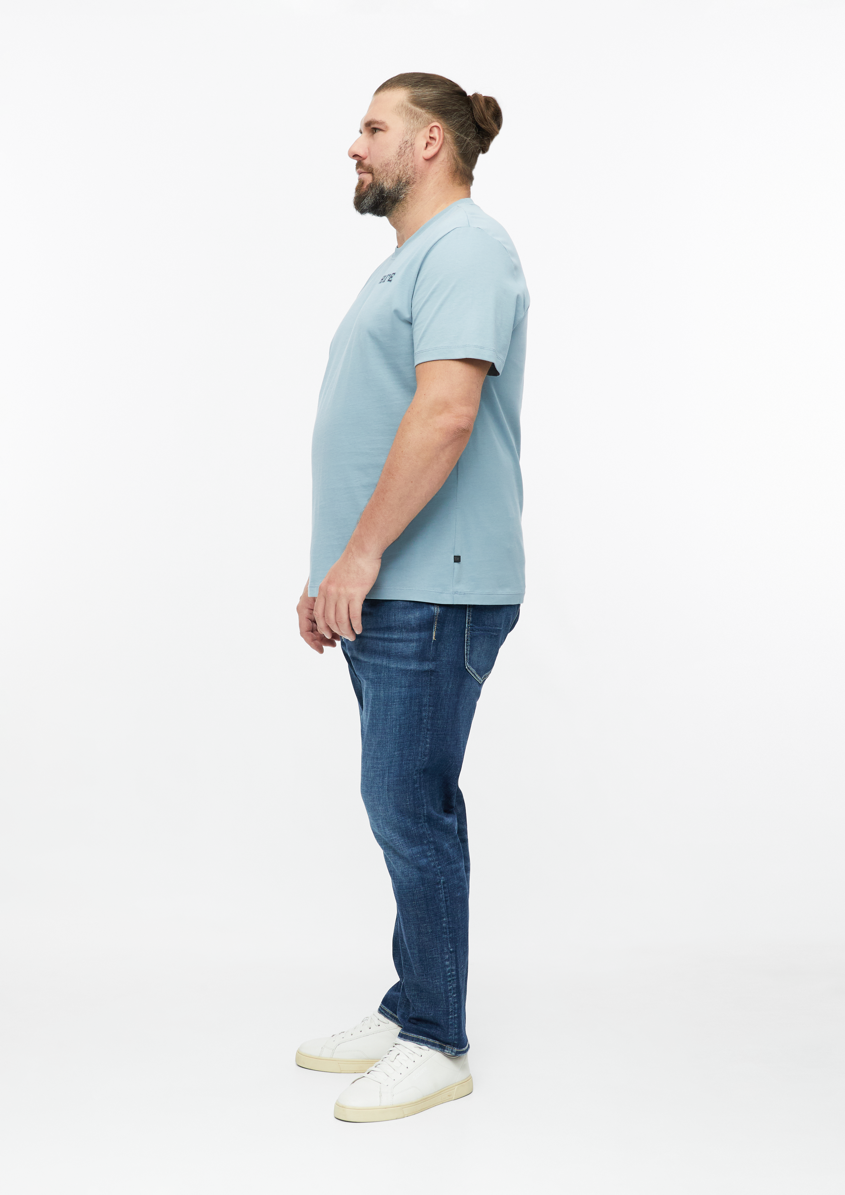 Hommes T-shirt avec impression sur le devant et le dos en bleu de s.Oliver Men Big Sizes