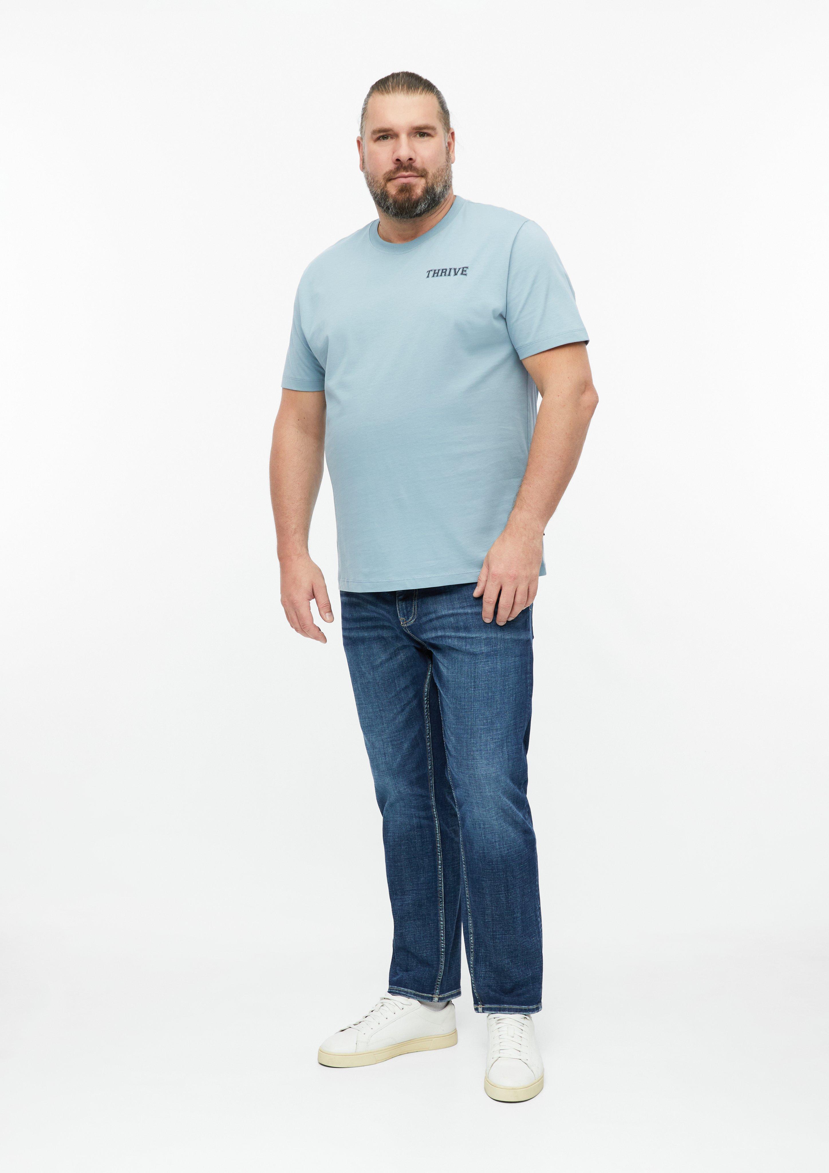 Hommes T-shirt avec impression sur le devant et le dos en bleu de s.Oliver Men Big Sizes