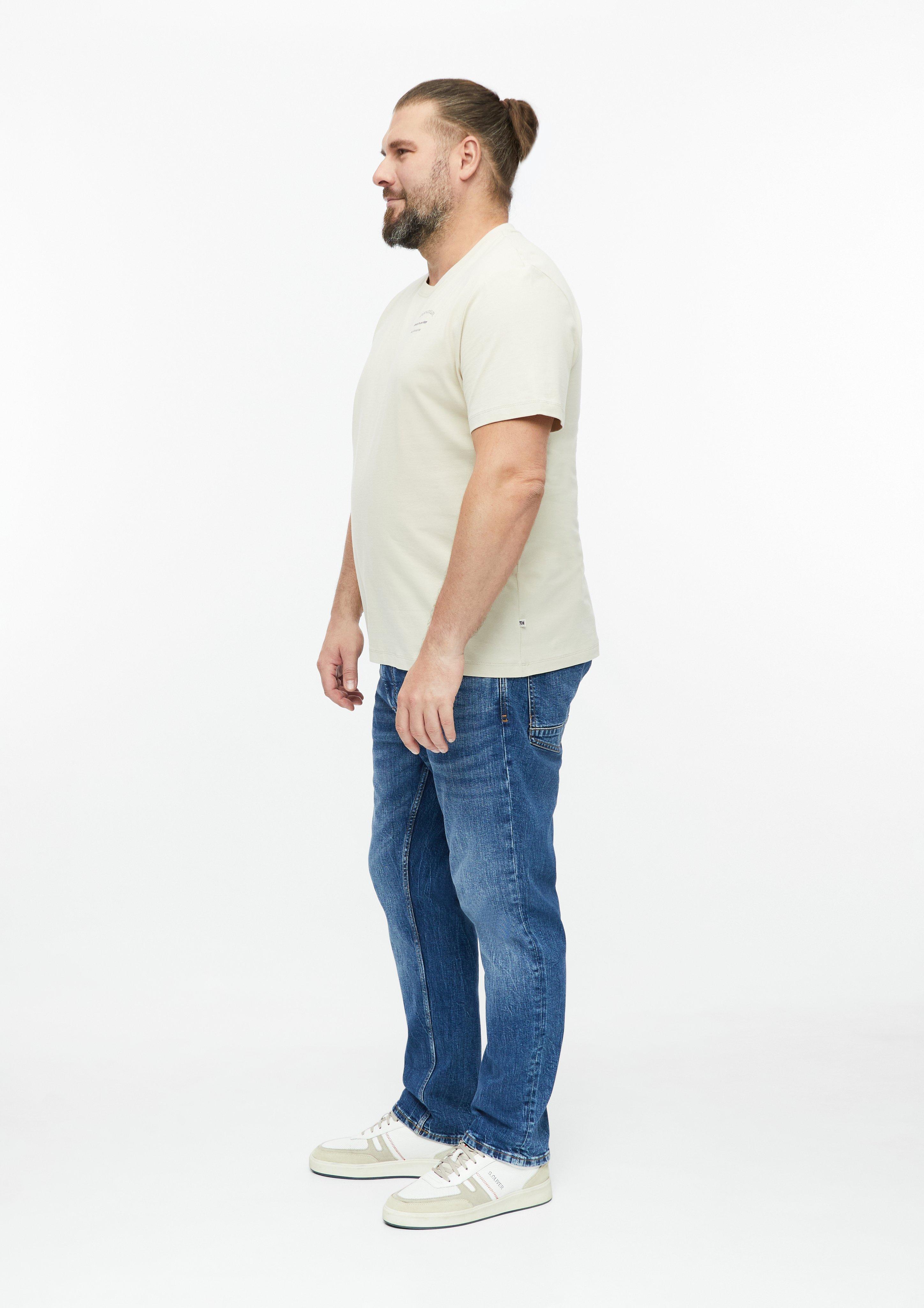 Herren T-Shirt mit Front- und Rückenprint in beige von s.Oliver Men Big Sizes