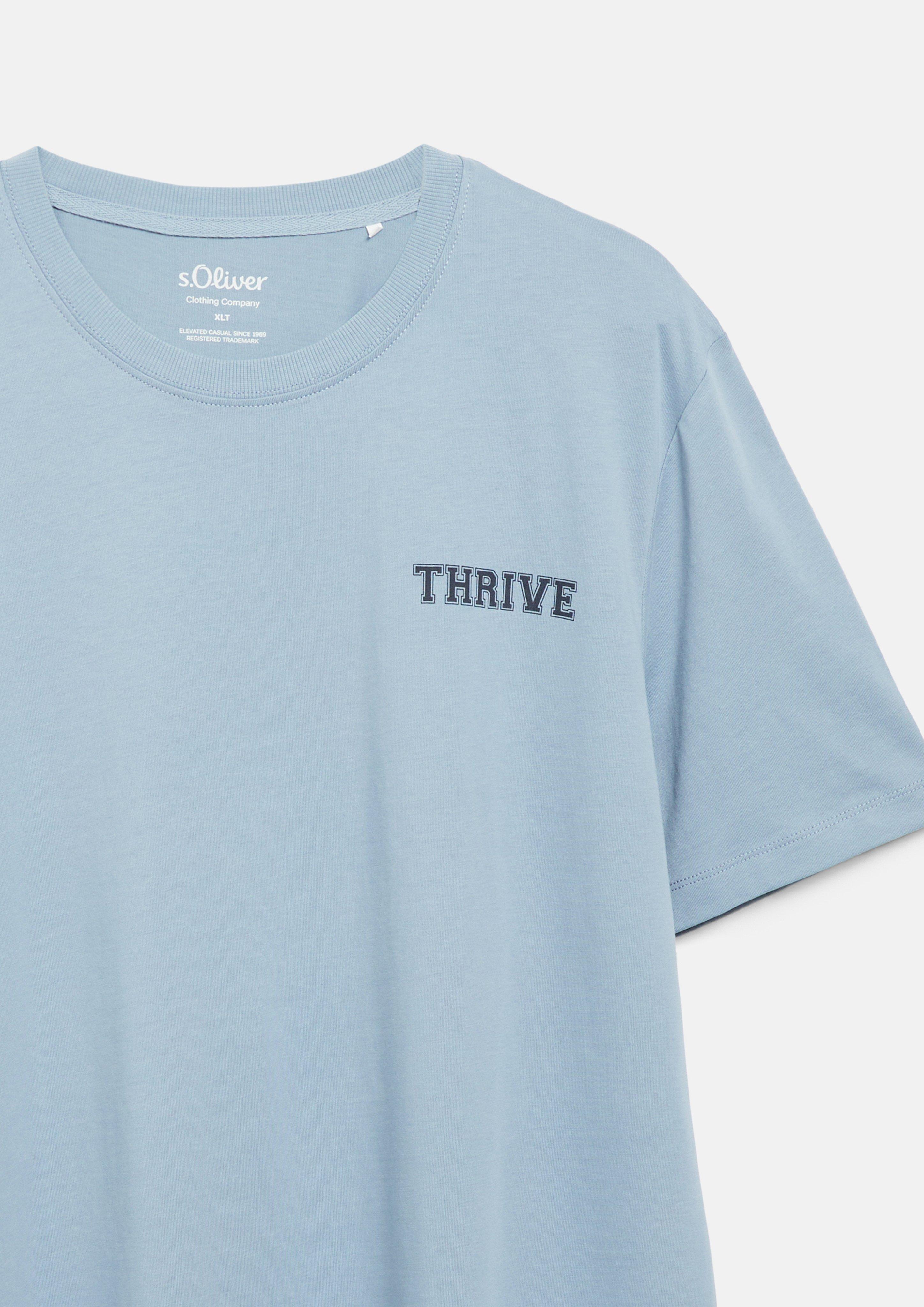 Herren T-Shirt mit Front- und Rückenprint in blau von s.Oliver Men Tall Sizes