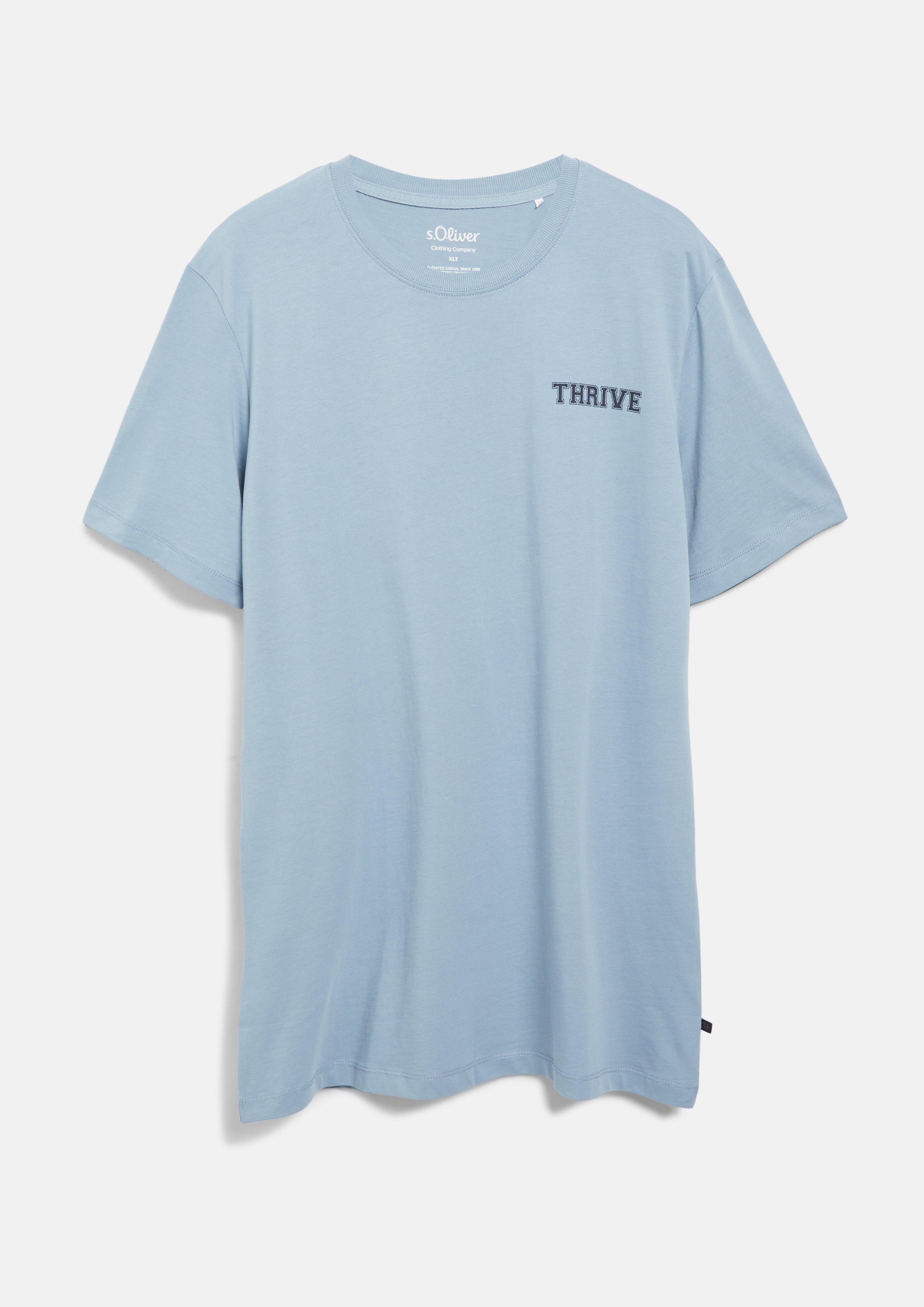 Herren T-Shirt mit Front- und Rückenprint in hellblau von s.Oliver Men Tall Sizes