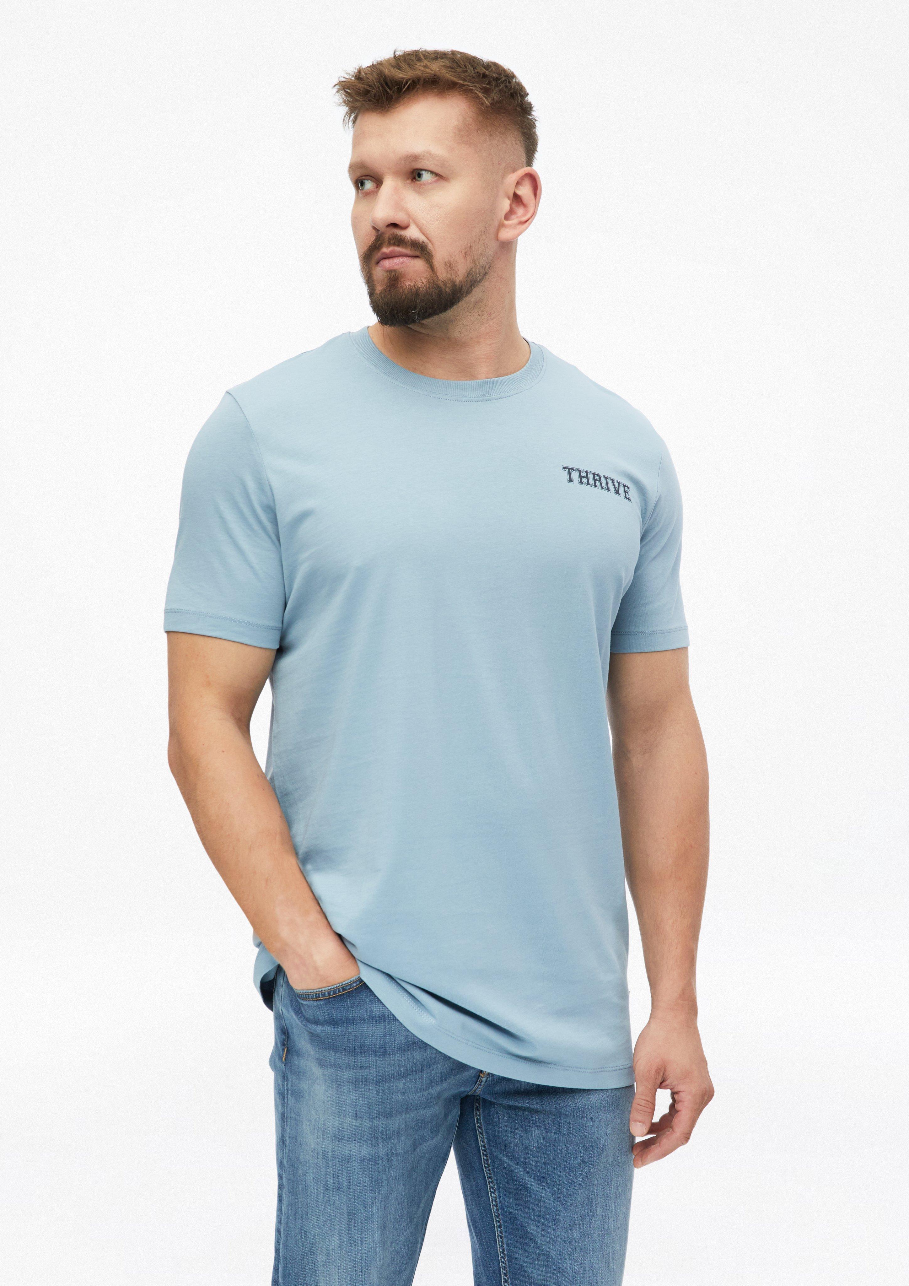 T-shirt avec imprimé à l'avant et à l'arrière en bleu clair de s.Oliver Men Tall Sizes