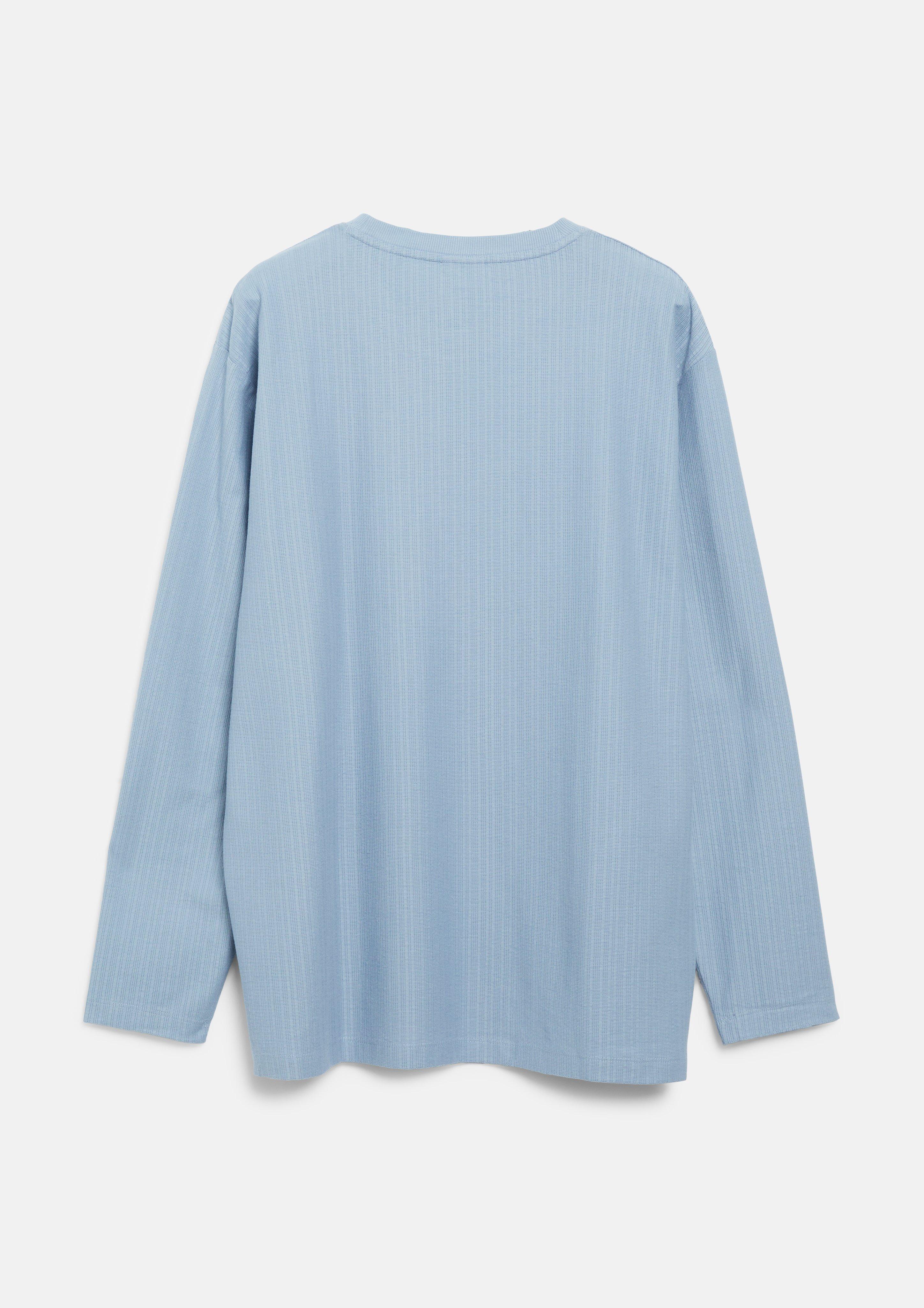 Hommes T-shirt à manches longues texturé, 100 % coton en bleu de s.Oliver Men Big Sizes