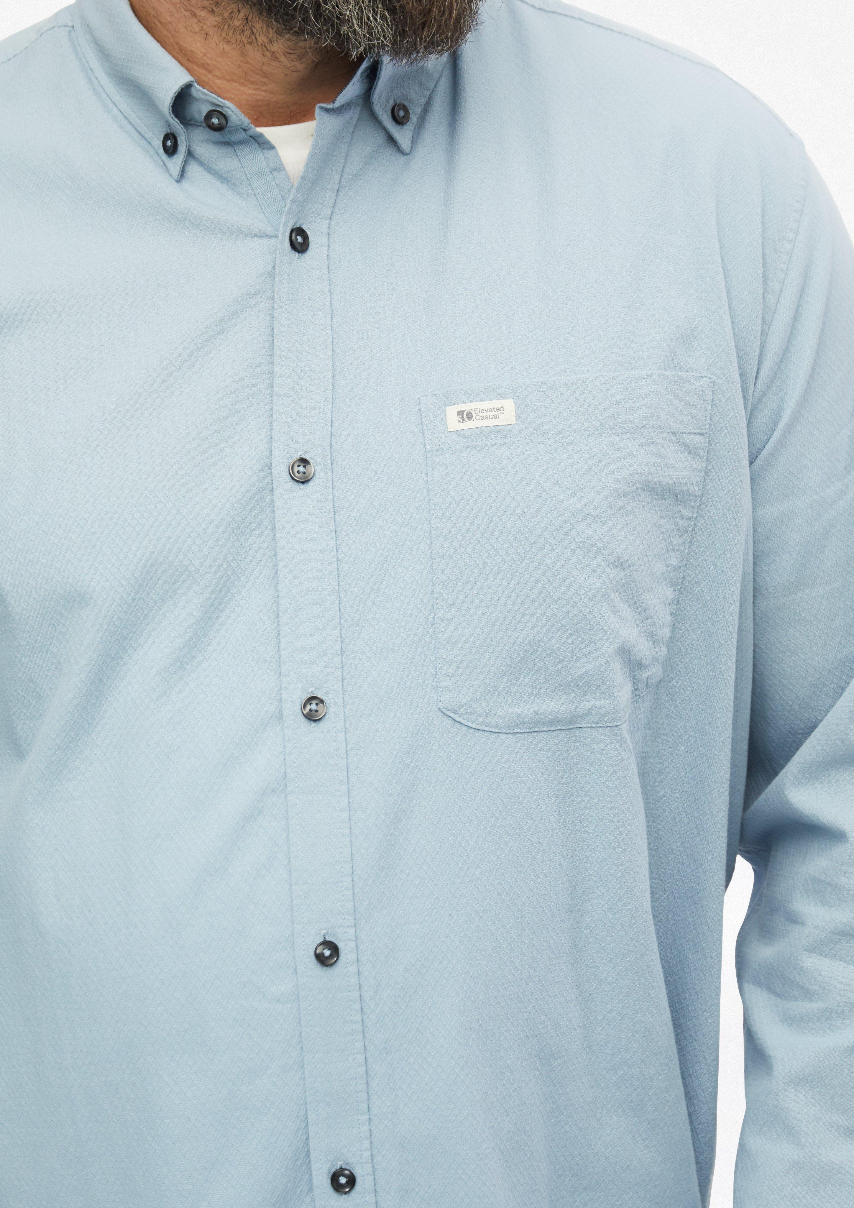 Hommes Coupe classique : chemise à la texture fine avec col boutonné en bleu de s.Oliver Men Big Sizes