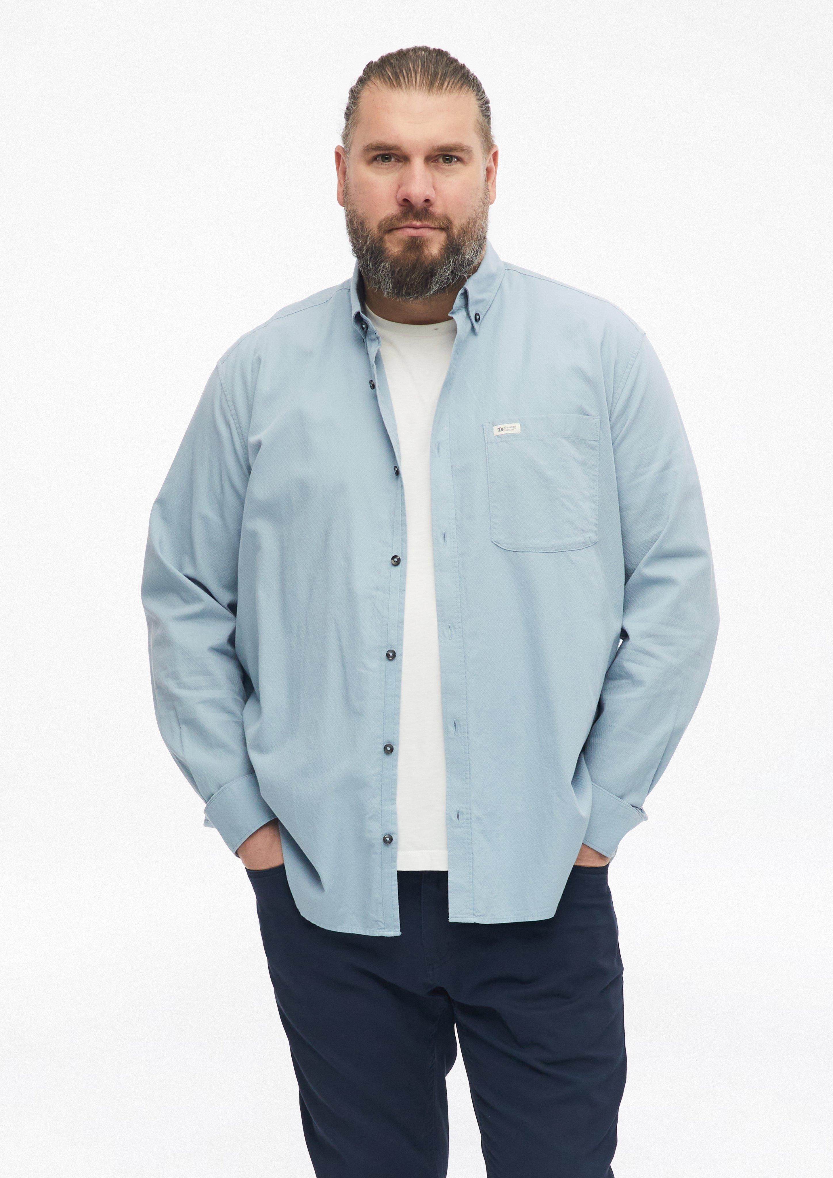 Regular Fit: Košulja fine strukture s ovratnikom s gumbom u boji svijetloplava od s.Oliver Men Big Sizes