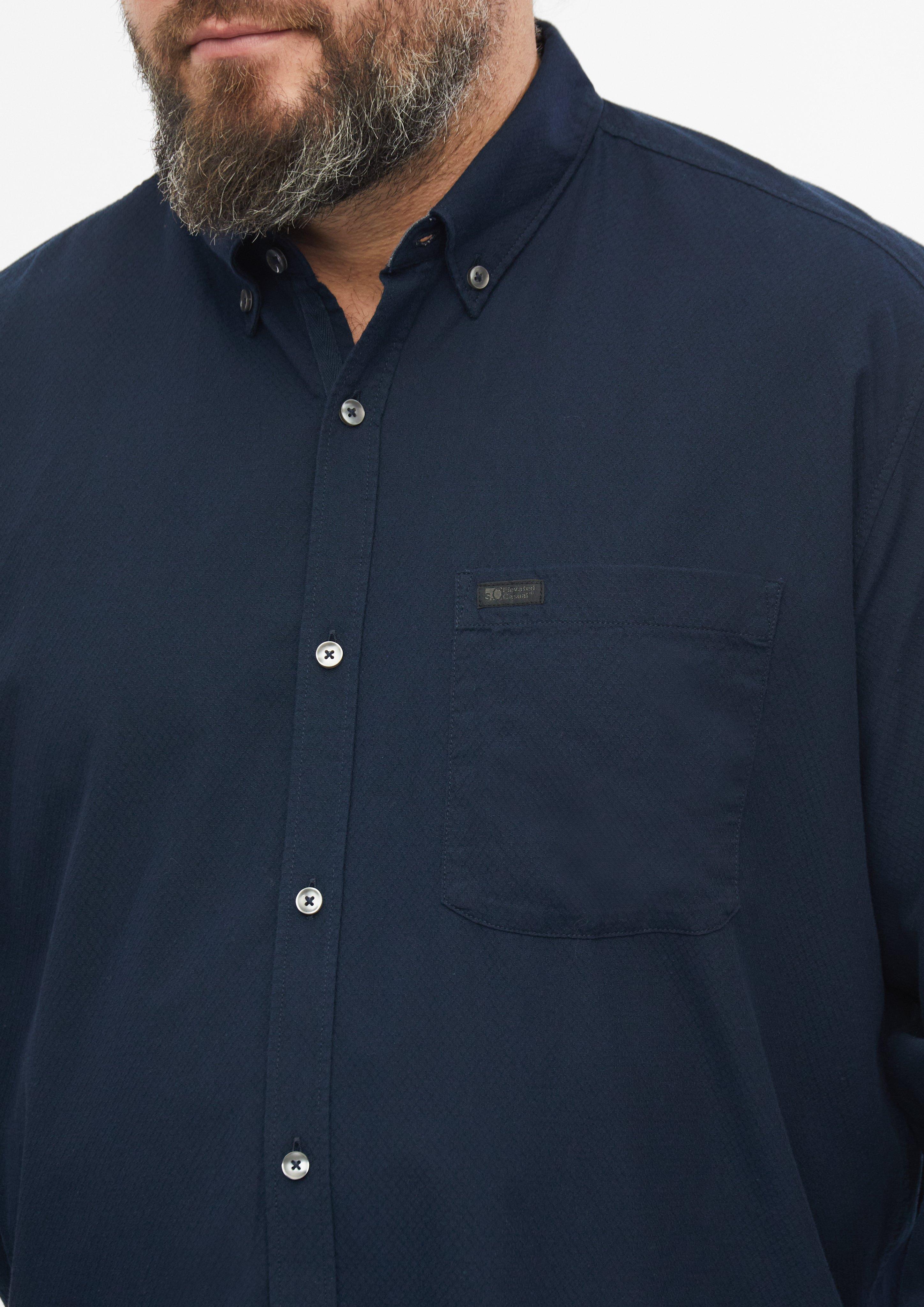 Pánové Regular Fit: Jemně strukturovaná košile s propínacím límcem v barvě modrá od s.Oliver Men Big Sizes