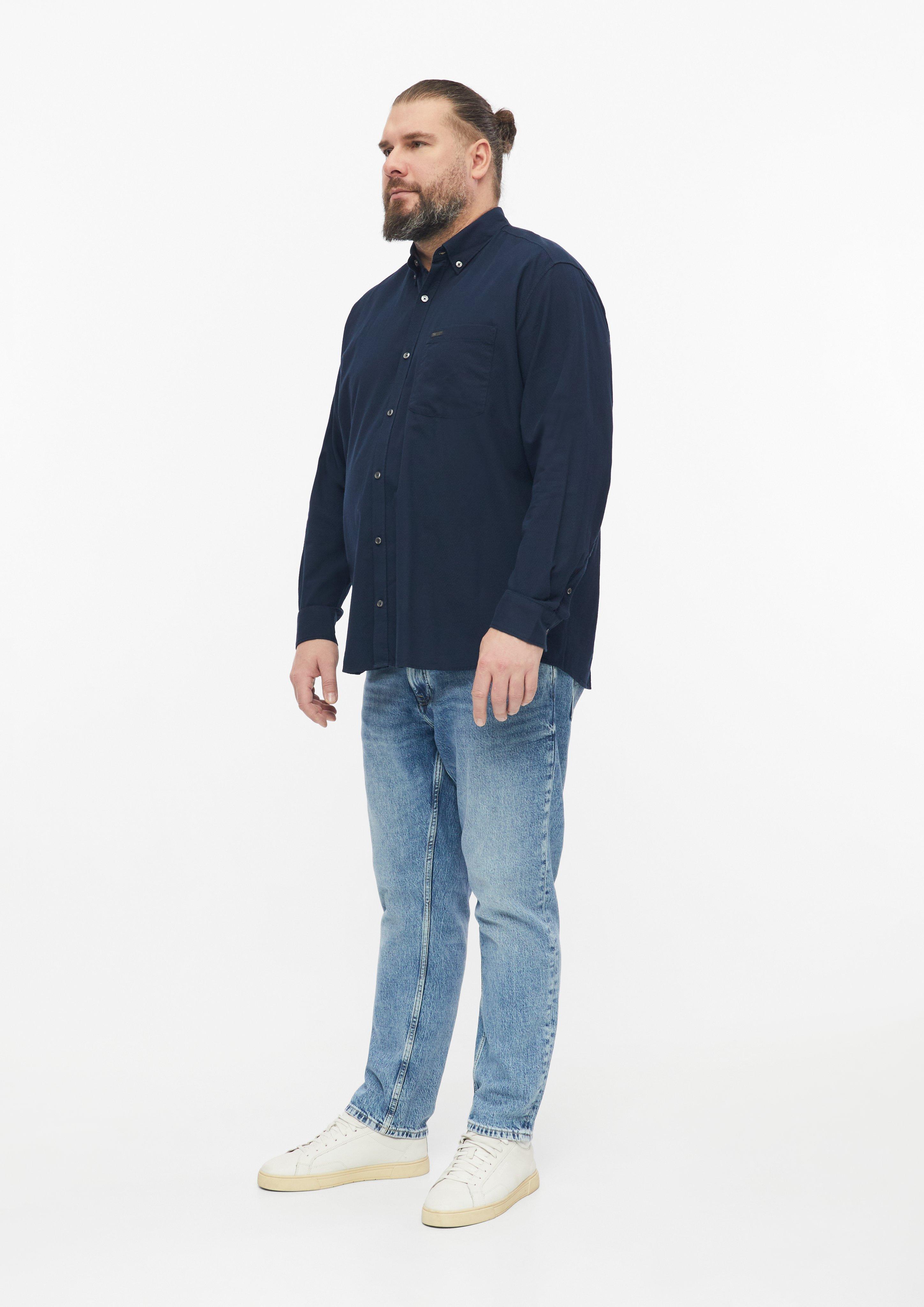 Pánové Regular Fit: Jemně strukturovaná košile s propínacím límcem v barvě modrá od s.Oliver Men Big Sizes