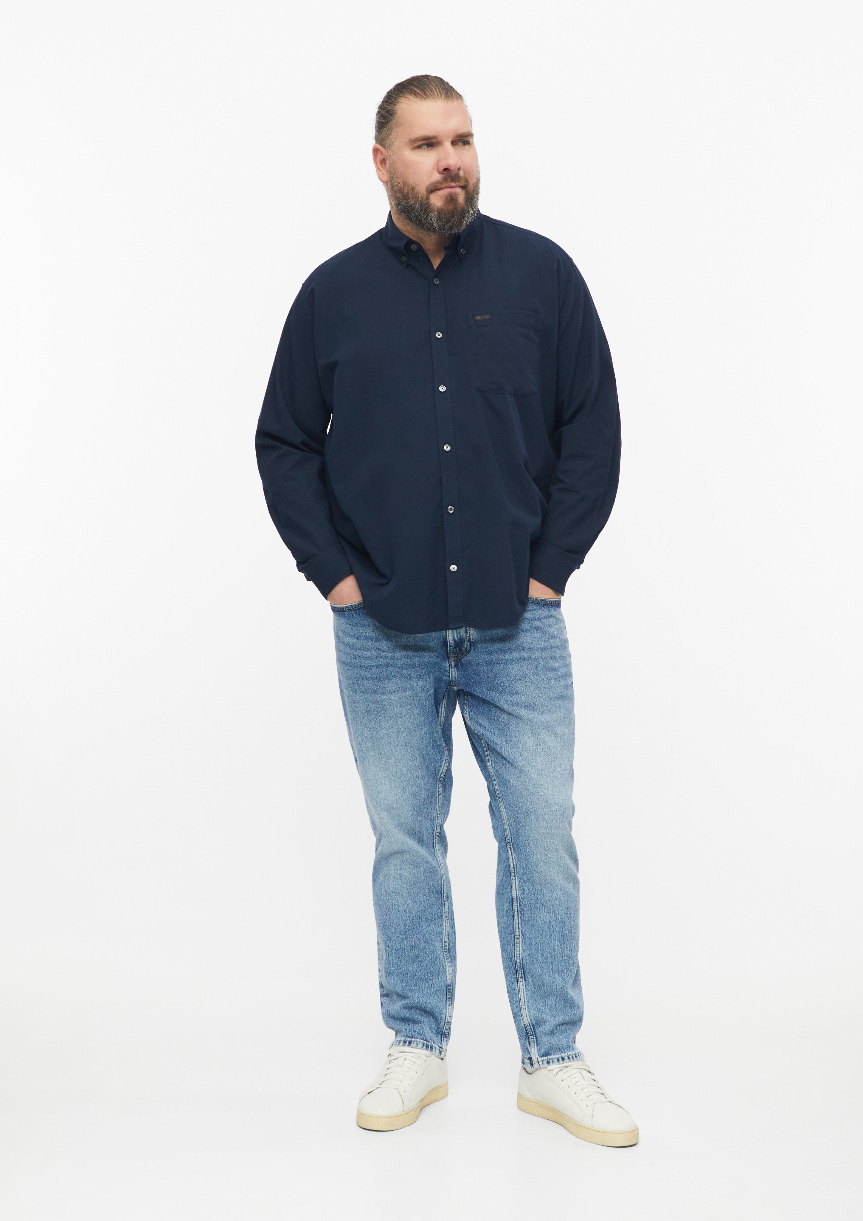 Pánové Regular Fit: Jemně strukturovaná košile s propínacím límcem v barvě modrá od s.Oliver Men Big Sizes