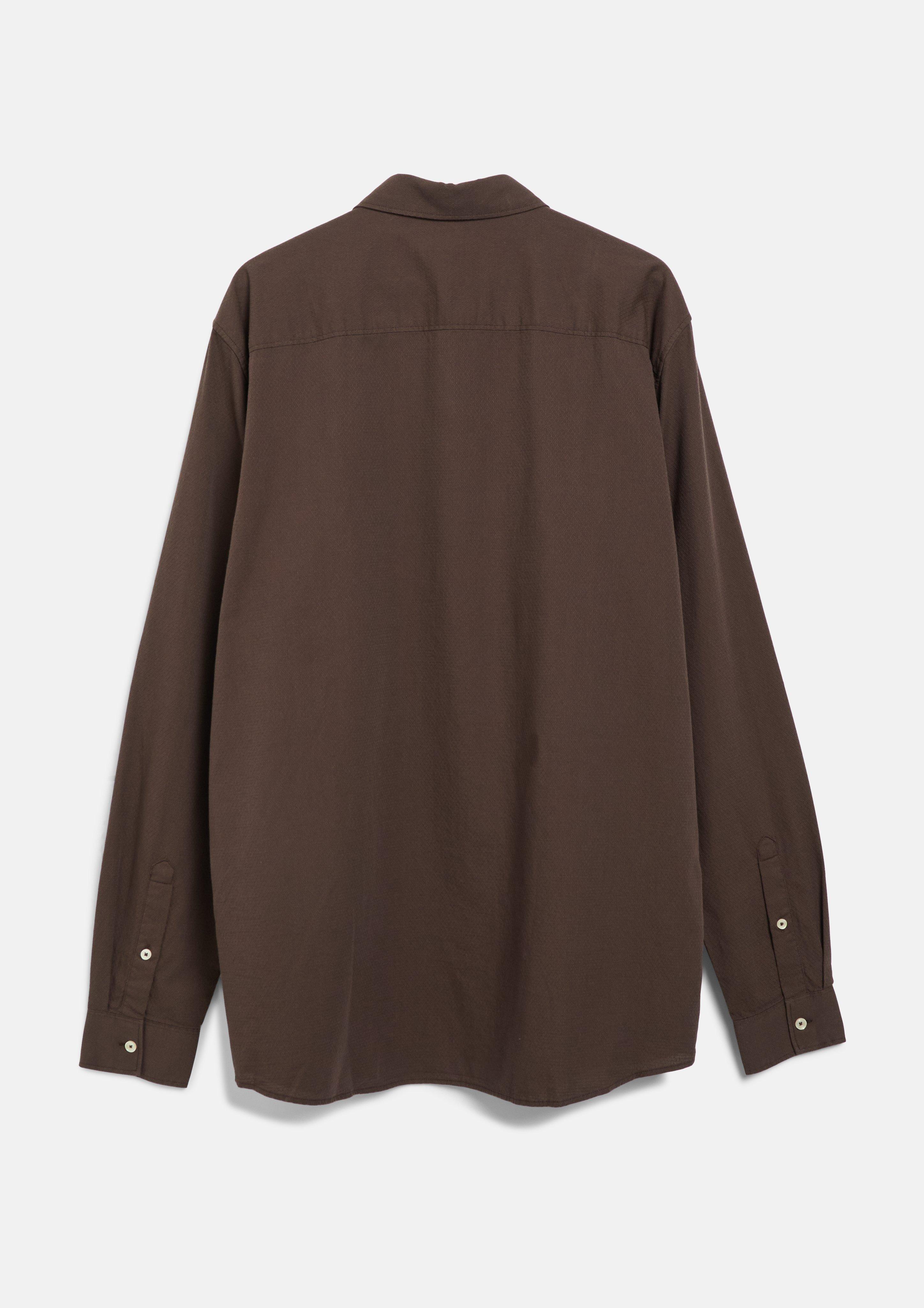 Hommes Coupe classique : chemise à la texture fine avec col boutonné en brun de s.Oliver Men Big Sizes