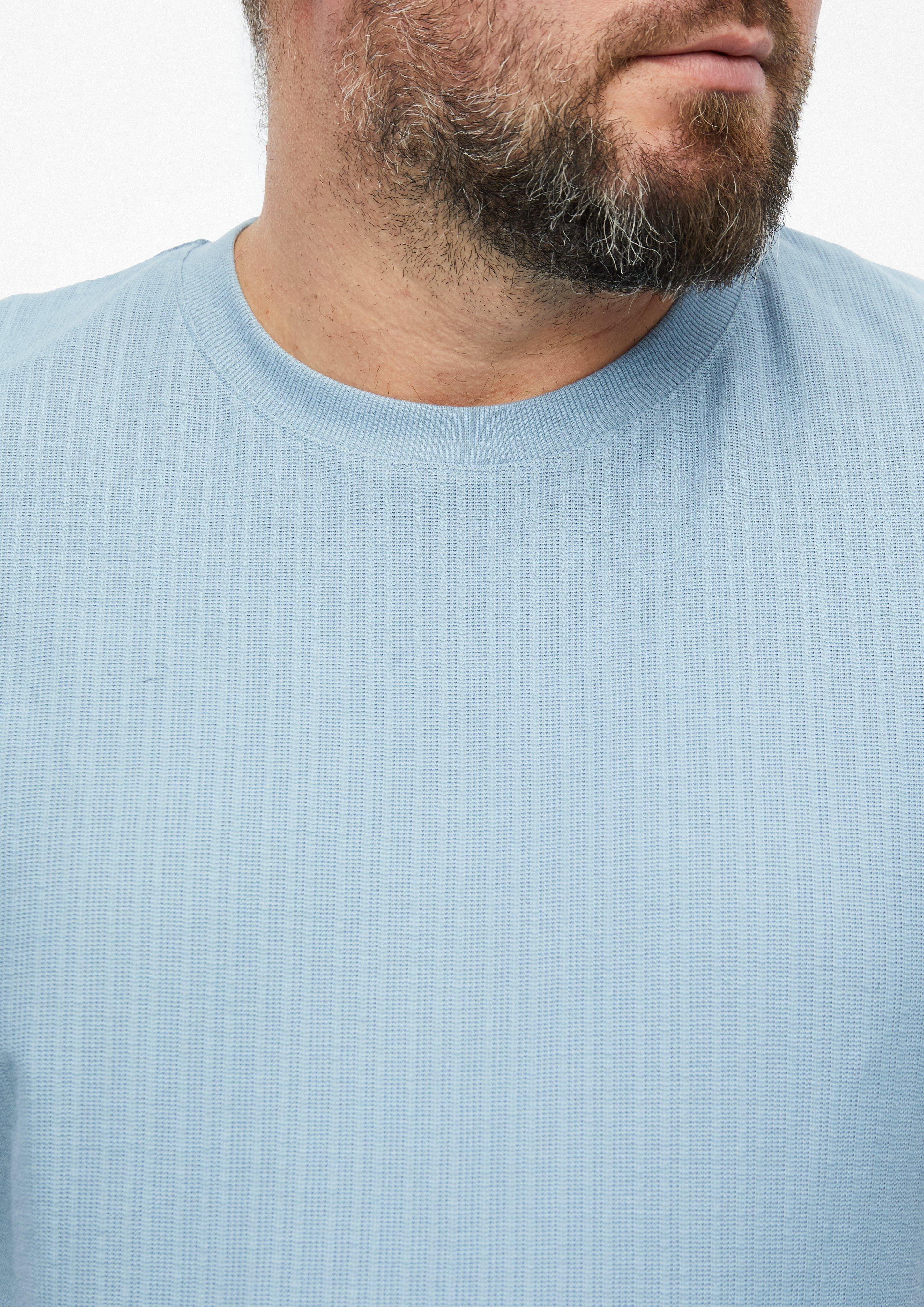 Herren T-Shirt mit Rippstruktur in blau von s.Oliver Men Big Sizes