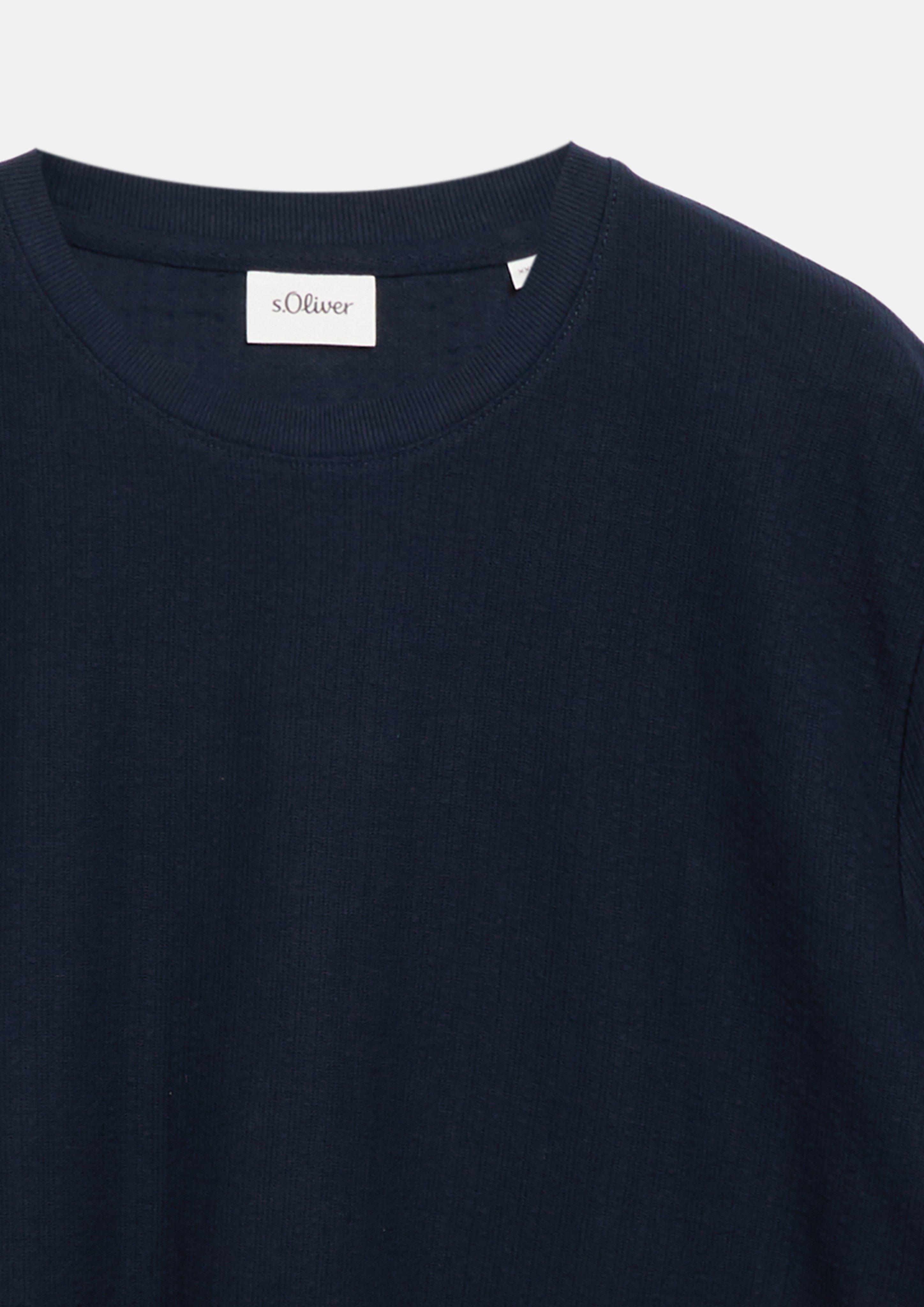 Heren T-shirt met geribbelde structuur in blauw van s.Oliver Men Big Sizes