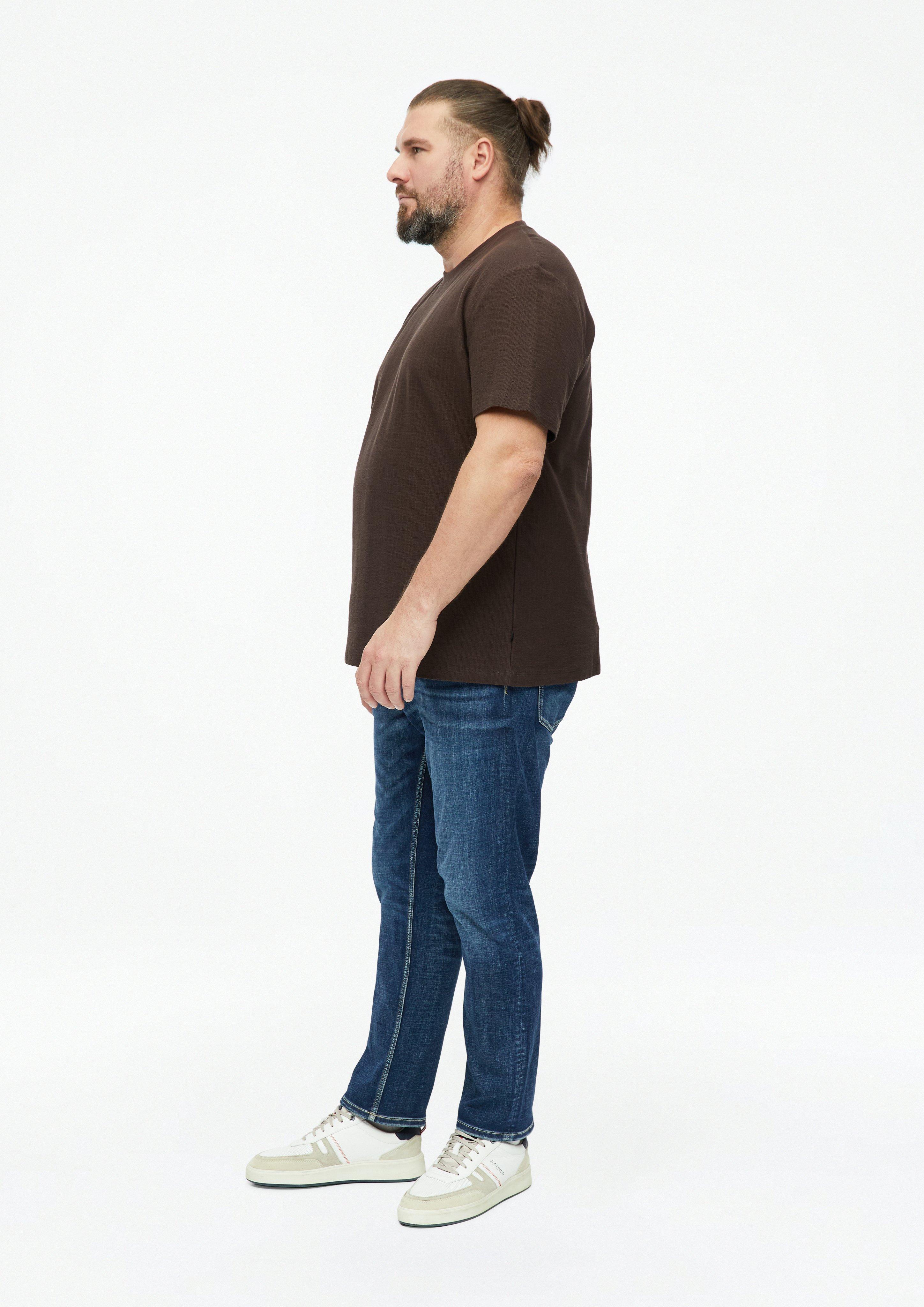 Herren T-Shirt mit Rippstruktur in braun von s.Oliver Men Big Sizes