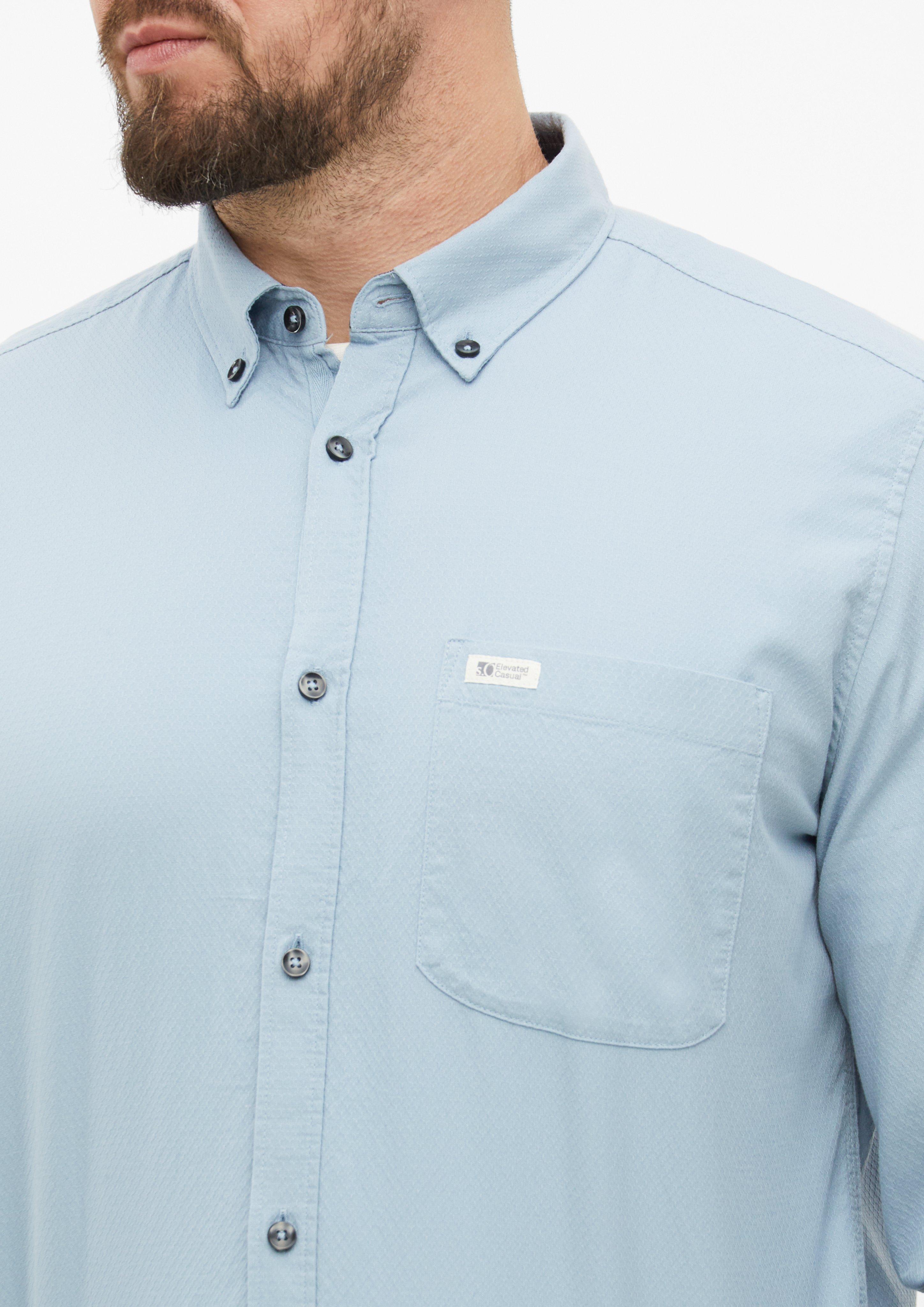 Hommes Coupe classique : chemise à la texture fine avec col boutonné en bleu de s.Oliver Men Tall Sizes
