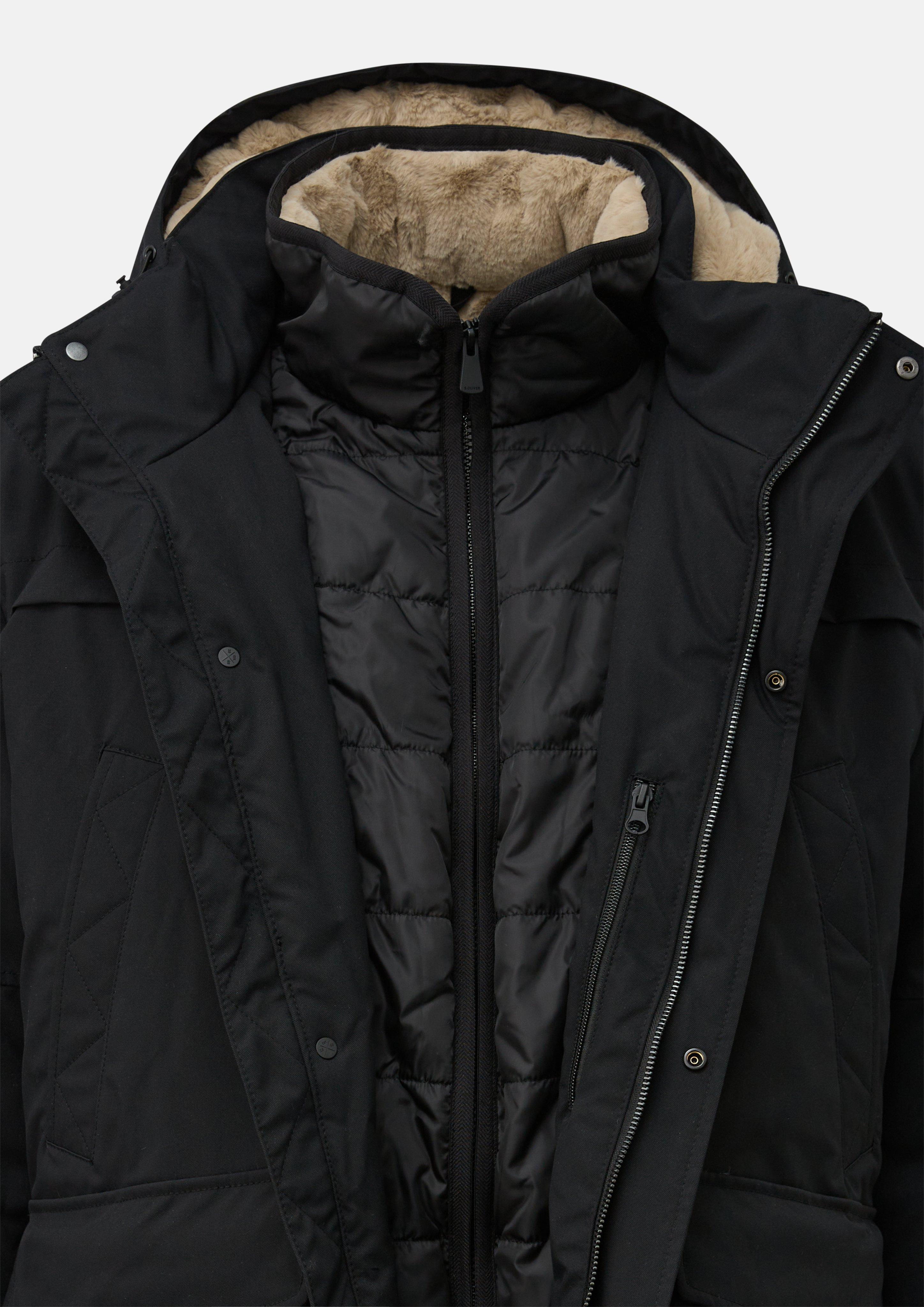 Heren Outdoor Buitenjas in zwart van s.Oliver Men Big Sizes